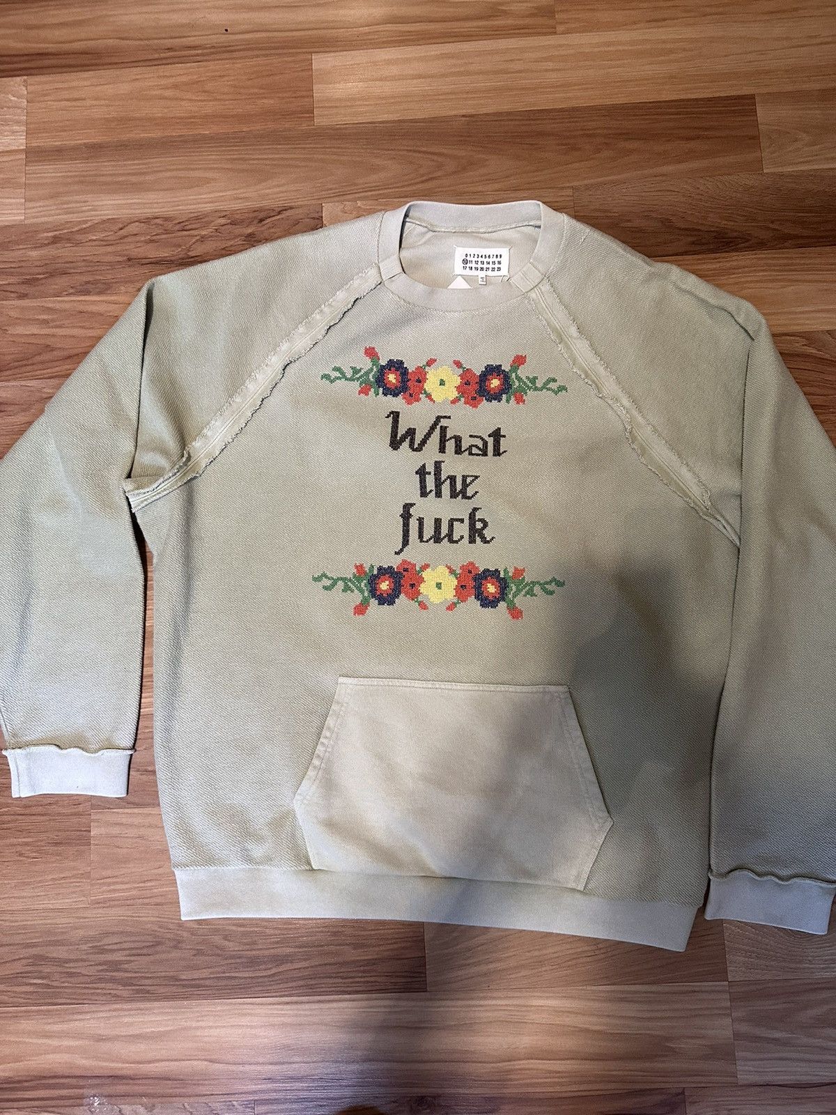 image of Maison Margiela Ss19 What The Fuck Sweatshirt in Grey, Men's (Size Medium)
