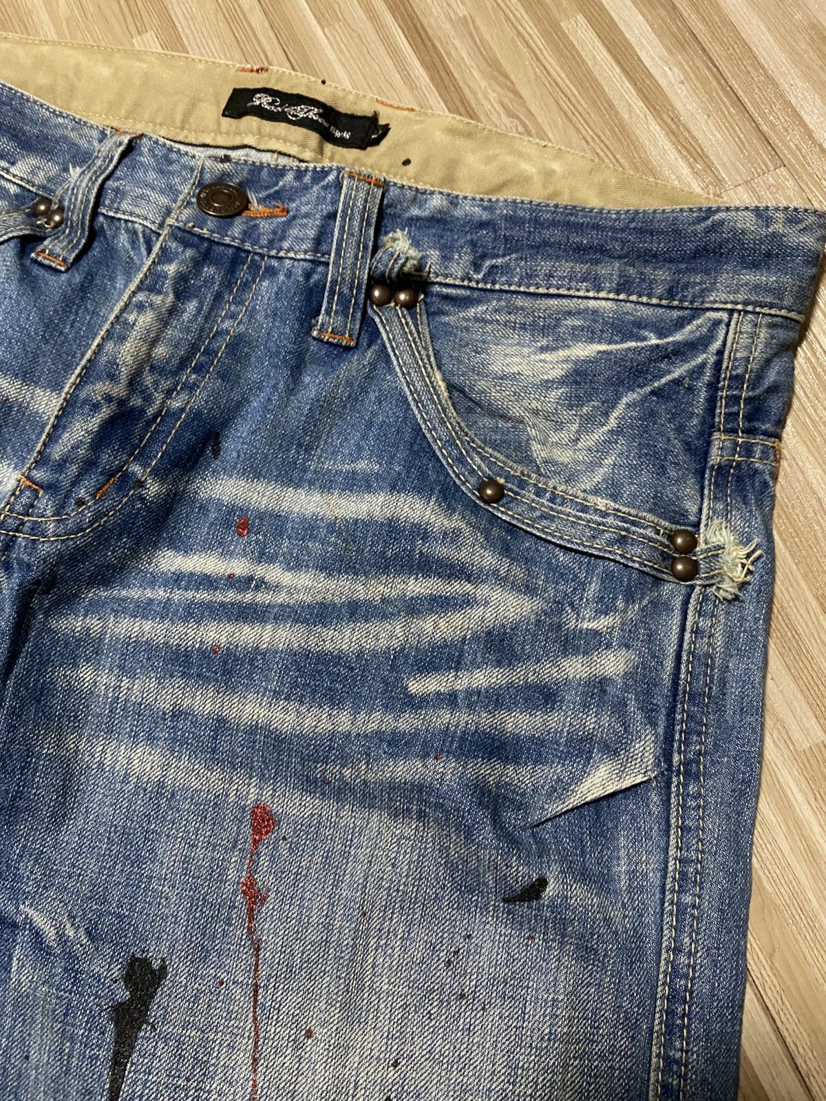 Japanese Brand 💥JEANS SPLATTER PAINT SPLASHES💥 Size US 32 / EU 48 - 10 Thumbnail
