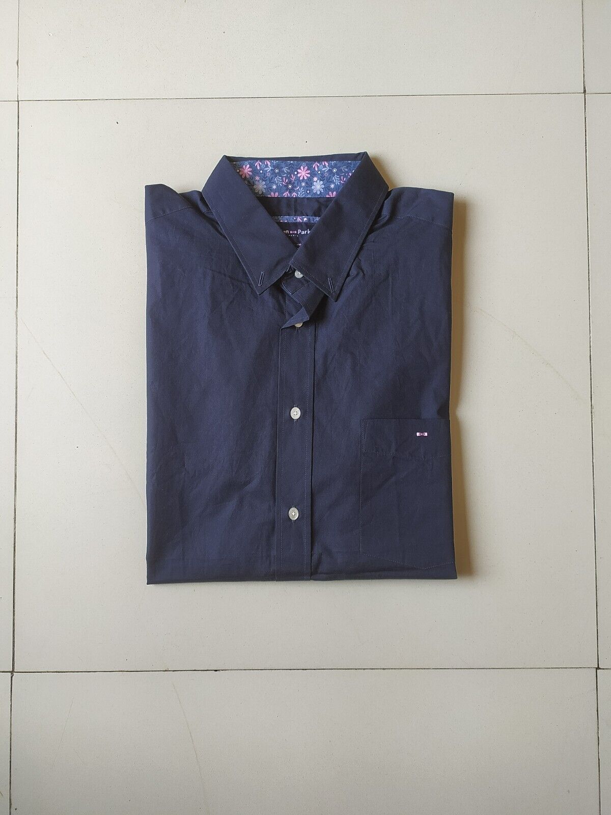 image of Eden Park Dark Blue Shirt With Contrasting Elbow Patches$140, Men's (Size 2XL)