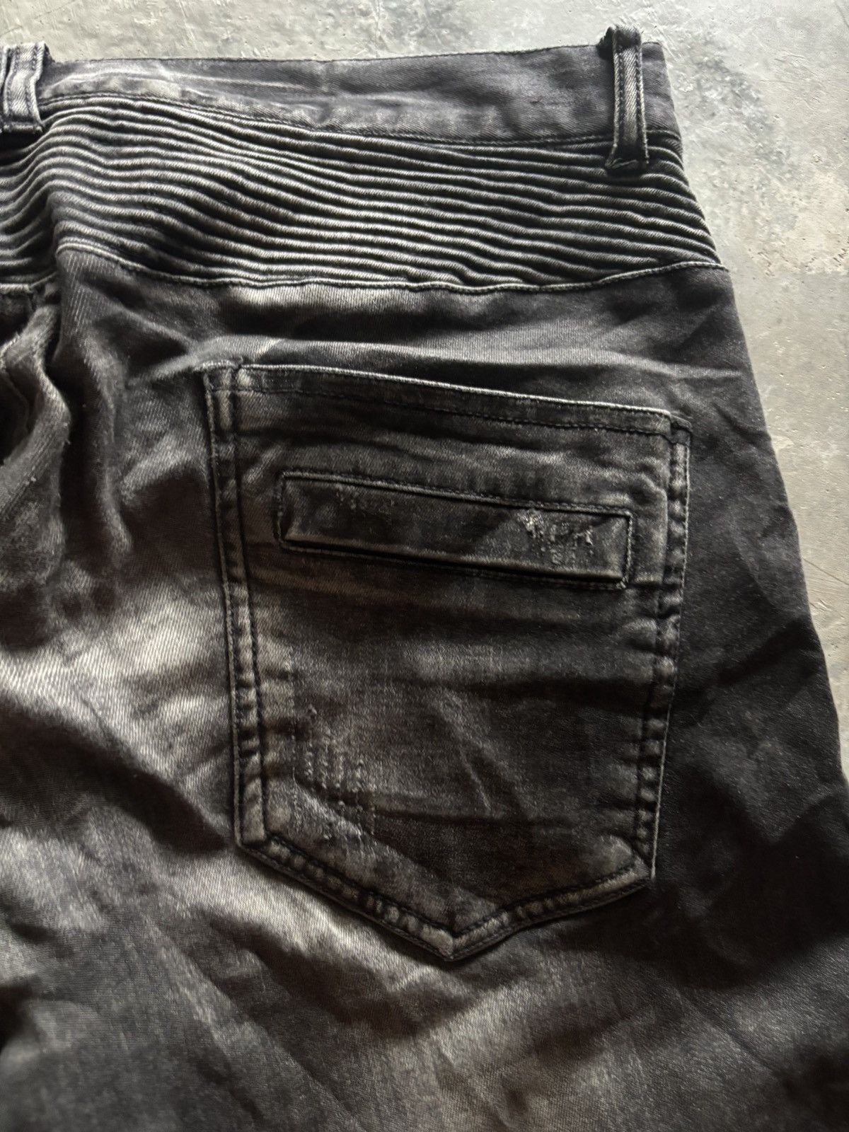 In The Attic IN THE ATTIC BIKER PANT BALMAIN STYLE SASHIKO DISTRESSED Size US 34 / EU 50 - 20 Thumbnail