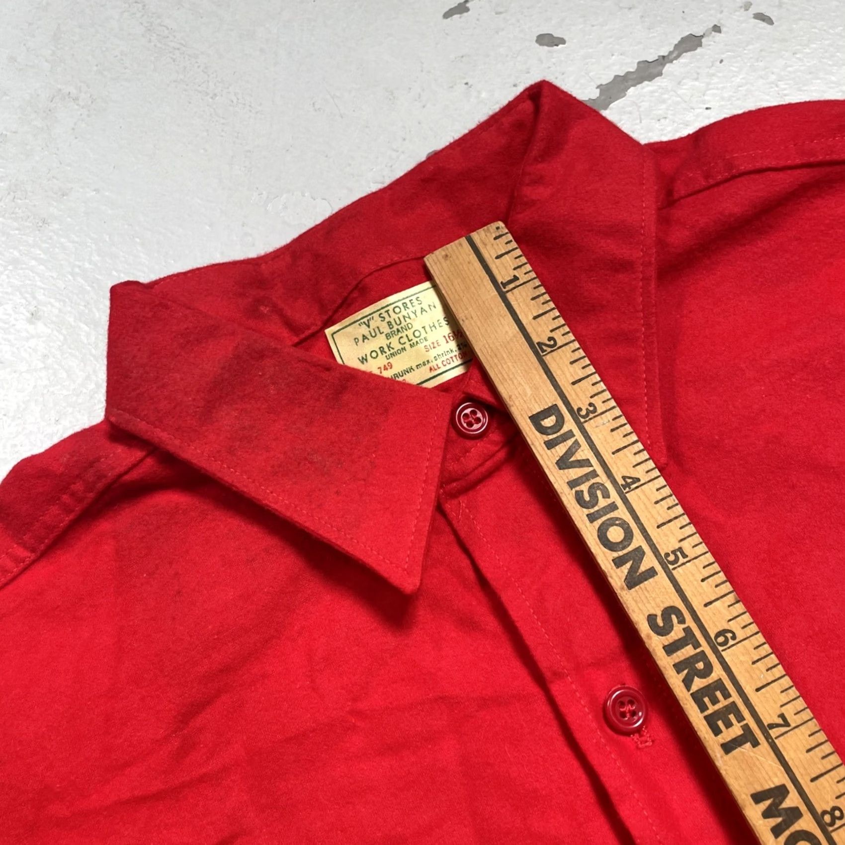 J Brand Vintage Paul Bunyan Shirt Unisex Adults 100% Cotton Button-Up Red 16.5 USA Workwear 50s 60s Americana NWOT Size US XL / EU 56 / 4 - 5 Thumbnail