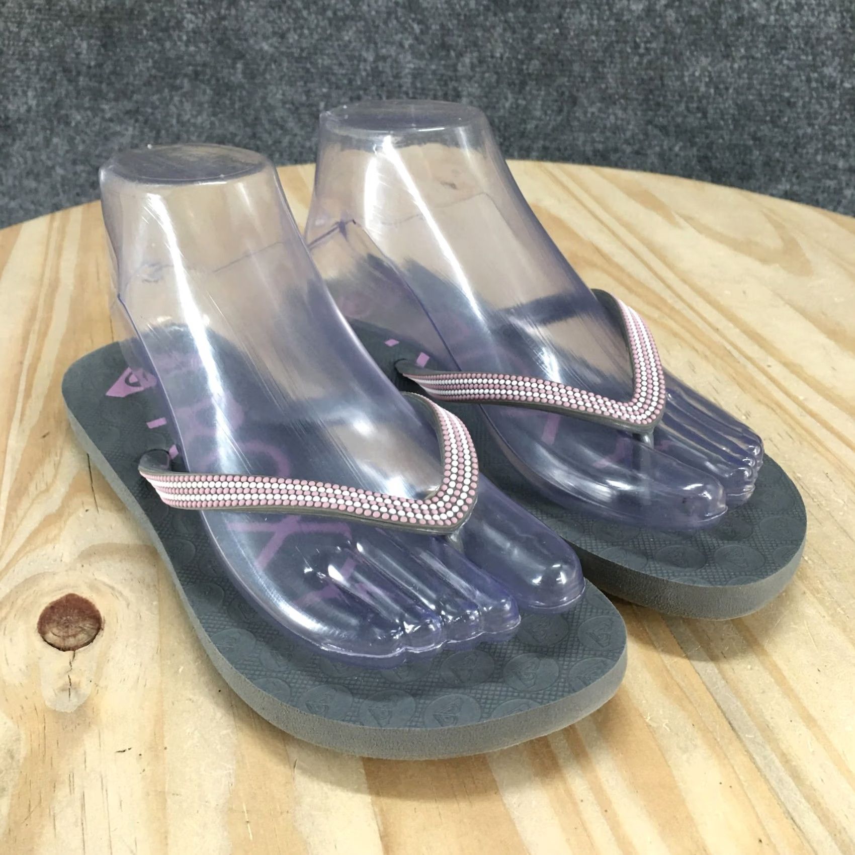 Vintage Roxy Sandals Women Flip Flop Gray Toe-Post Comfort Casual Classic Flats Size US 6 / IT 36 - 3 Thumbnail