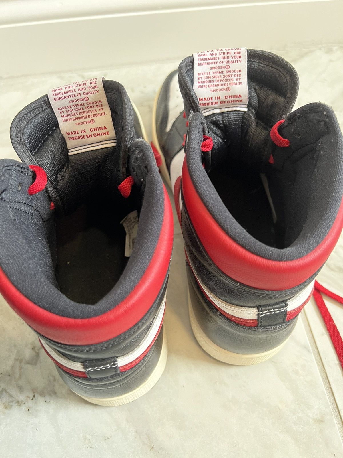 Jordan Brand × Nike Jordan 1 Retro High Black Gym Red 2019 Size US 11.5 / EU 44-45 - 6 Thumbnail