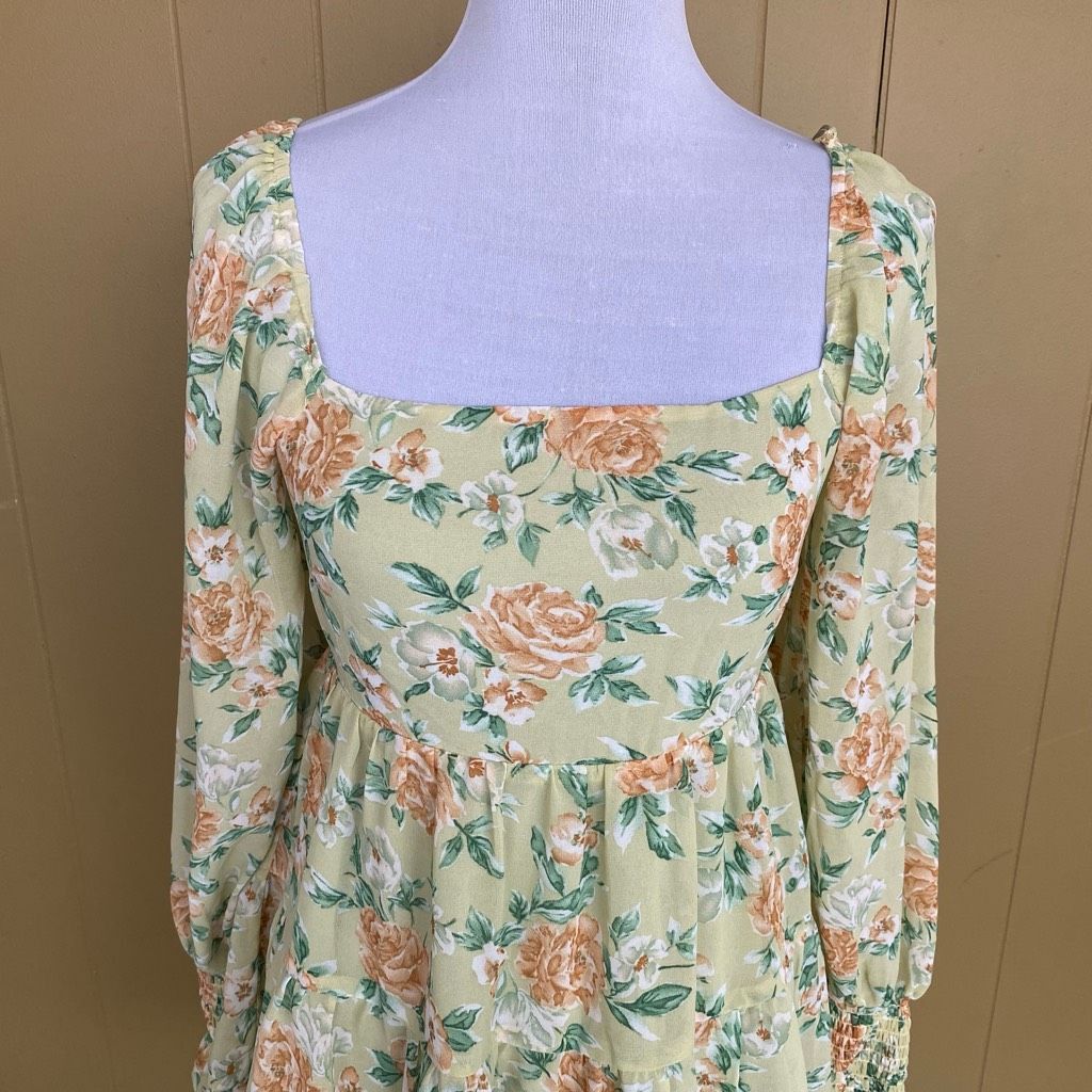 Other Lush women S square neck floral print fully lined Longsleeve Size S / US 4 / IT 40 - 3 Thumbnail