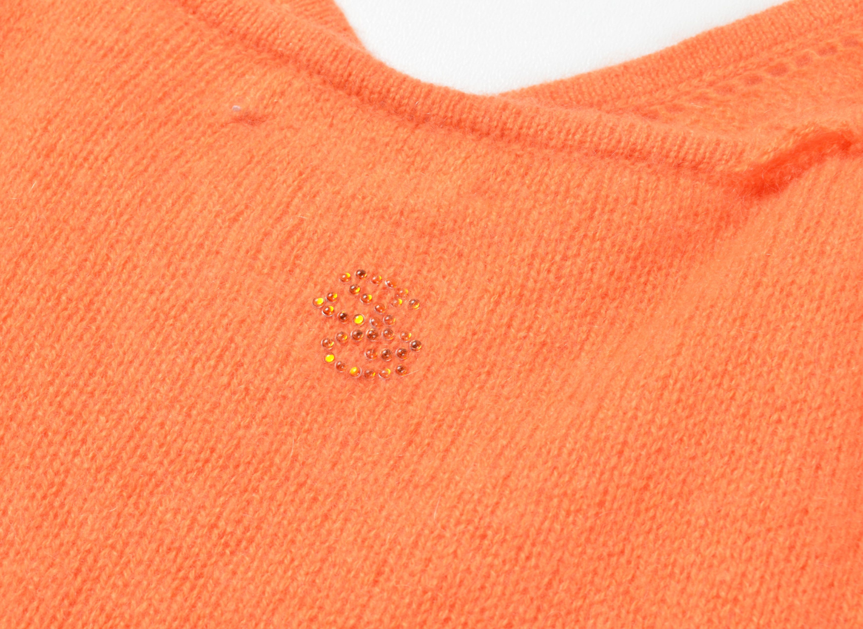 Vintage Vintage Silk & Cashmere Blend Orange Tank Cami Top Size XS / US 0-2 / IT 36-38 - 8 Thumbnail