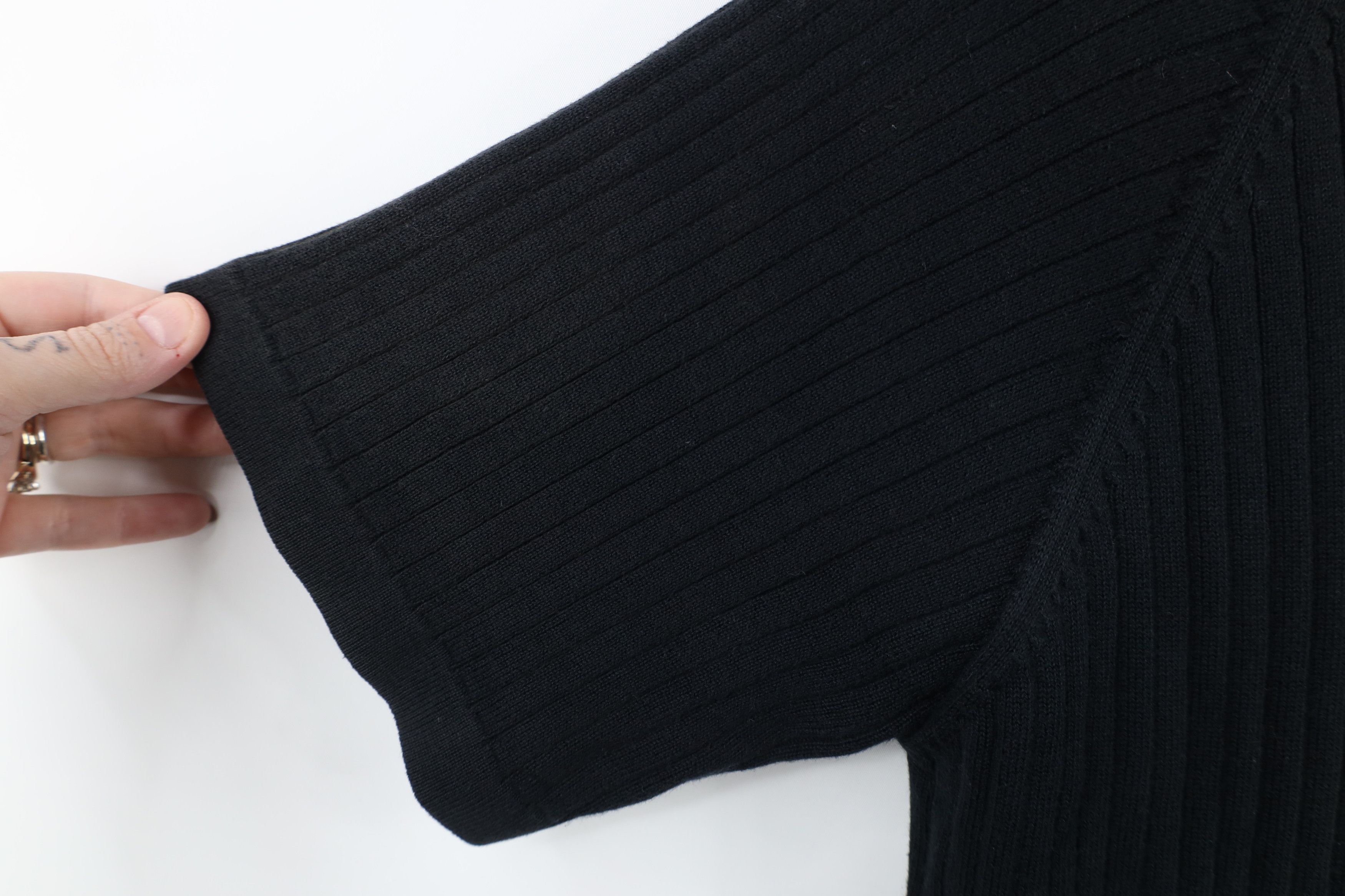 Vintage Vintage 90s Streetwear Ribbed Knit Collared Polo Shirt Black Size US M / EU 48-50 / 2 - 6 Thumbnail