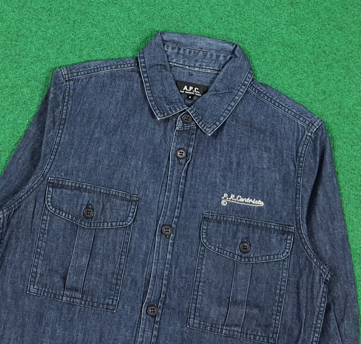 A.P.C. Vintage A.P.C P.R. Centriste Embroidery Denim Shirt C301N37 Size US XS / EU 42 / 0 - 2 Thumbnail