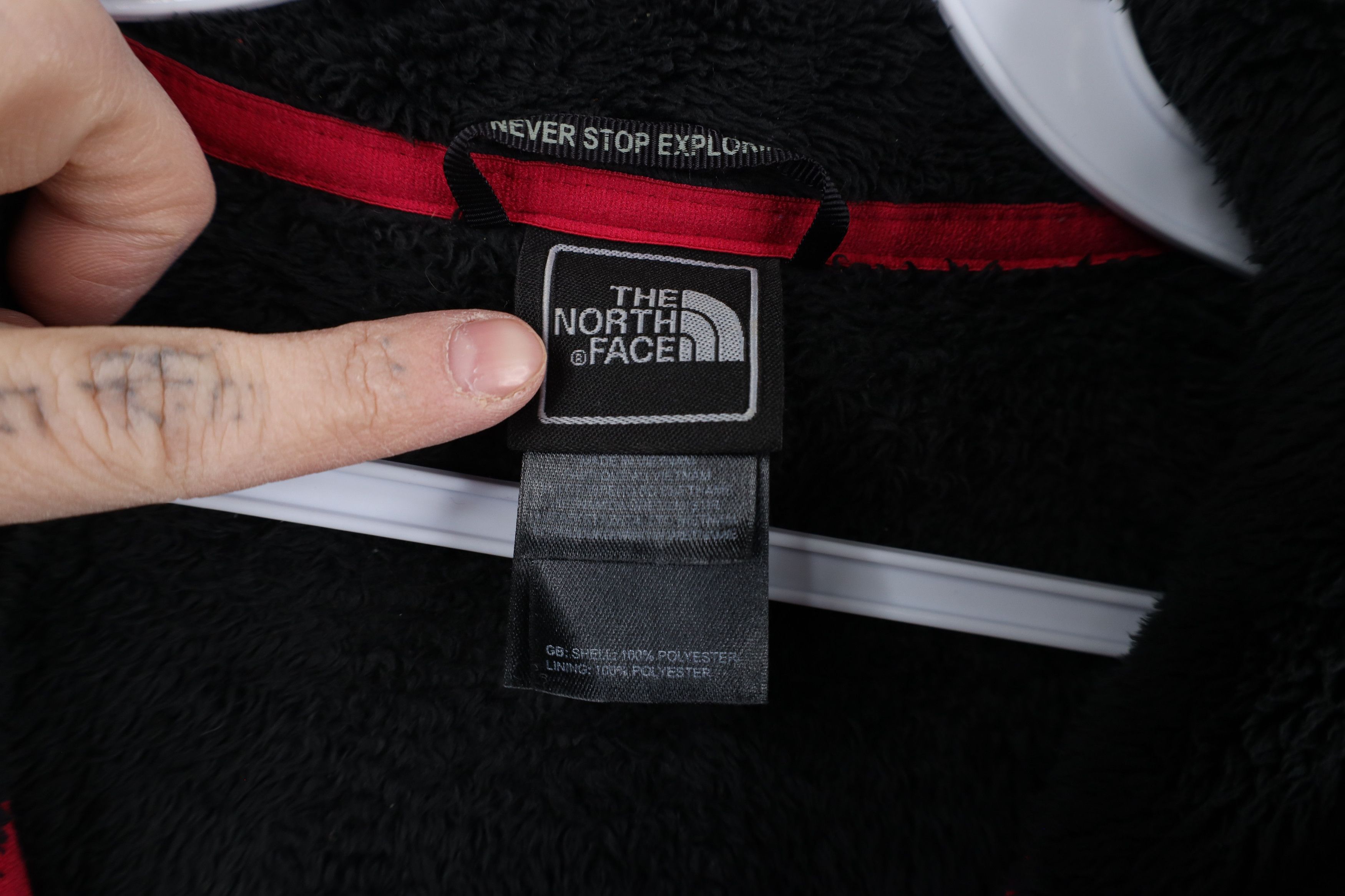 The North Face × Vintage The North Face Spell Fuzzy Shag Fleece Full Zip Jacket Black Size XXL / US 16-18 / IT 52-54 - 10 Thumbnail