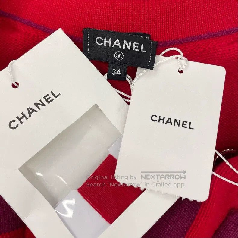 Chanel Chanel Red knitted cardigan coat Size XXS / US 00 / IT 34 - 5 Thumbnail