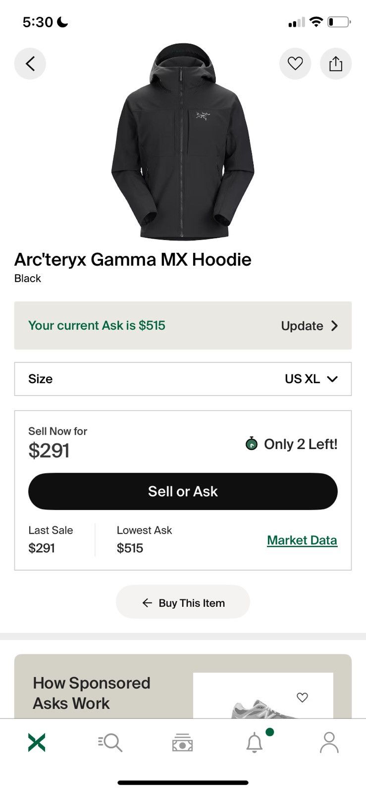 Arc'teryx Arcteryx Black Jacket Gamma MX Hoody Size US M / EU 48-50 / 2 - 4 Thumbnail