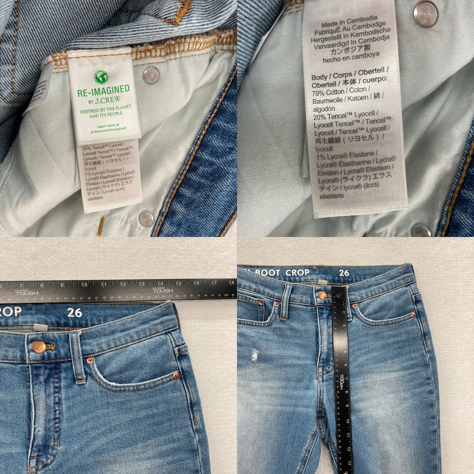 J.Crew J.CREW Jeans Women's 26 Billie Demi Boot Crop Medium Wash Blue Stretch Denim Size 26" / US 2 / IT 38 - 8 Thumbnail