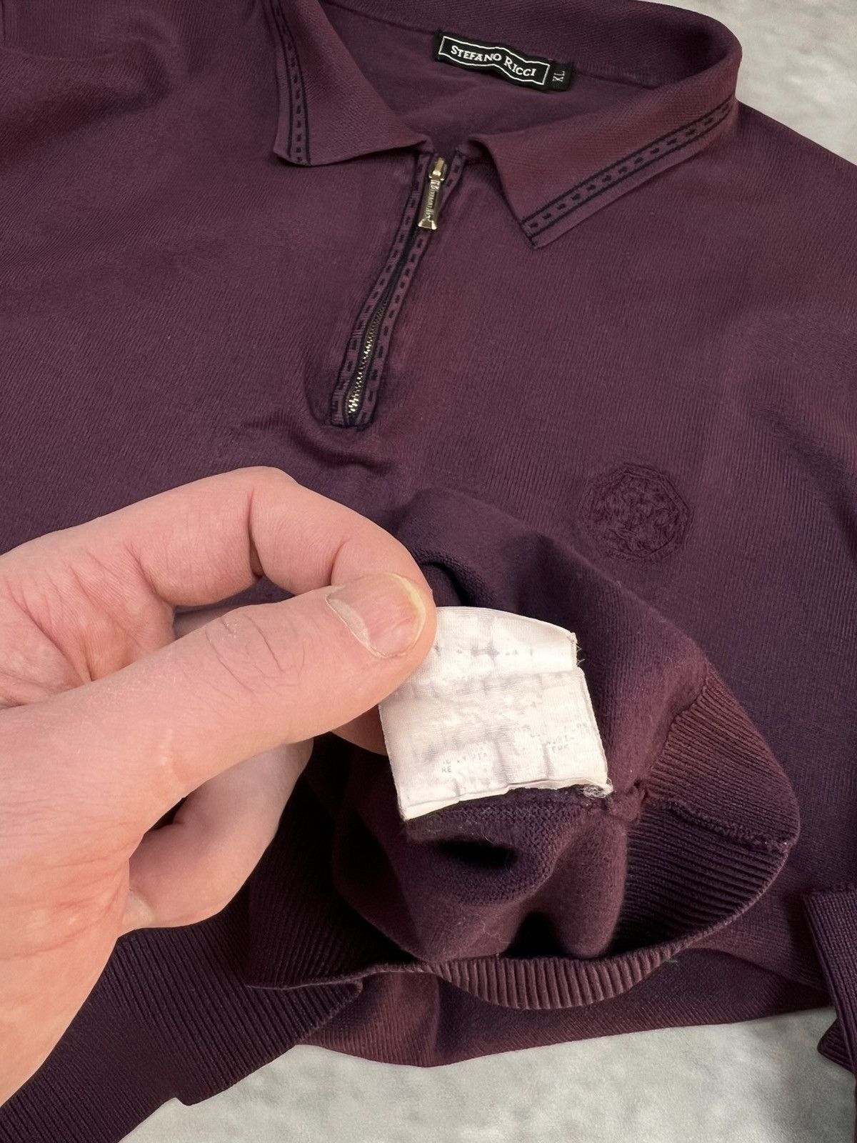 Stefano Ricci STEFANO RICCI Luxury Half-Zip Pullover Sweater Burgundy XL Size US XL / EU 56 / 4 - 8 Thumbnail