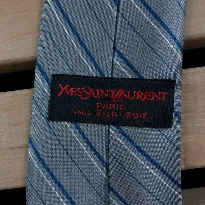 Vintage × Yves Saint Laurent Mens Tie Cravatte Yves Saint Laurent Paris Silk YSL Size ONE SIZE - 7 Thumbnail