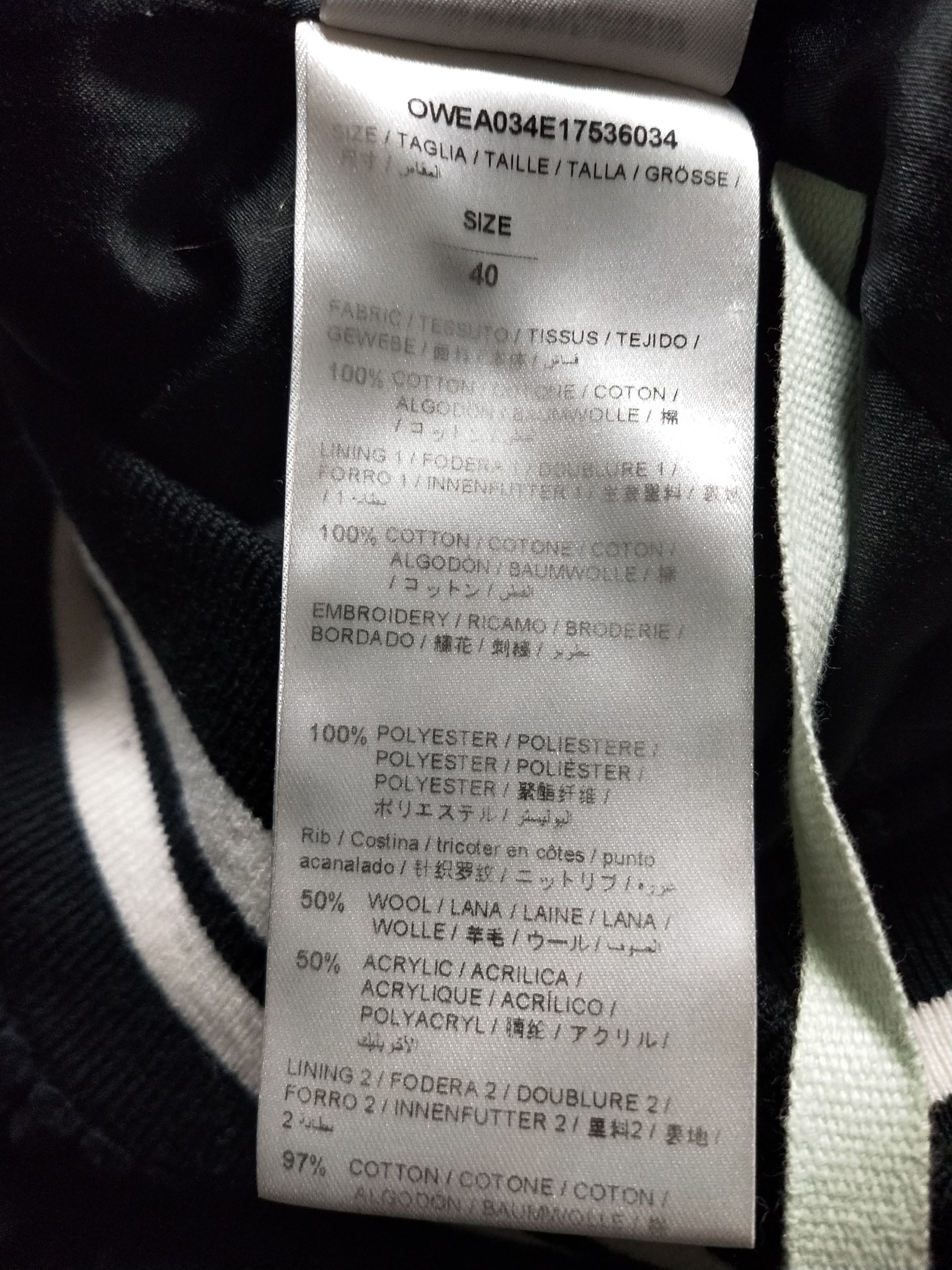 Off-White Corduroy Diagonal Varsity Jacket Size US XS / EU 42 / 0 - 7 Thumbnail