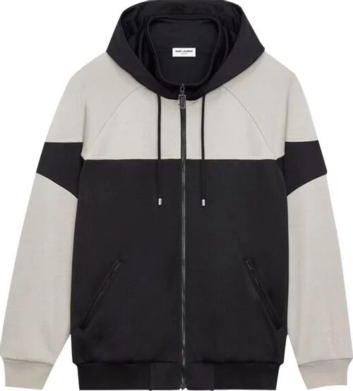 Saint Laurent Paris o1bcso1str0924 Zip Up Hoodie in Black/Pearl Size US XXL / EU 58 / 5 - 1 Thumbnail