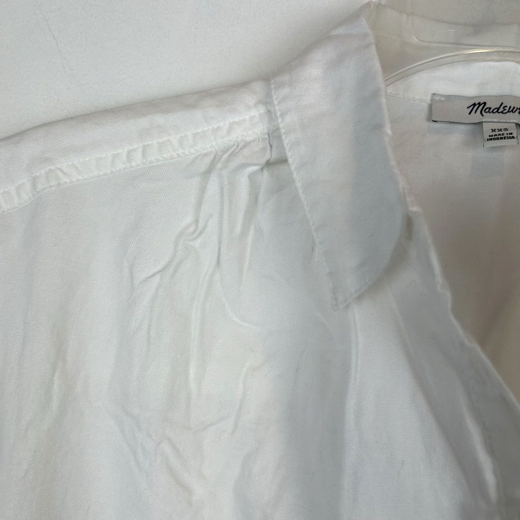 Madewell Madewell Top Womens XXS White Short Sleeve Button Up Oversized Casual Camp Size XXS / US 00 / IT 34 - 5 Thumbnail