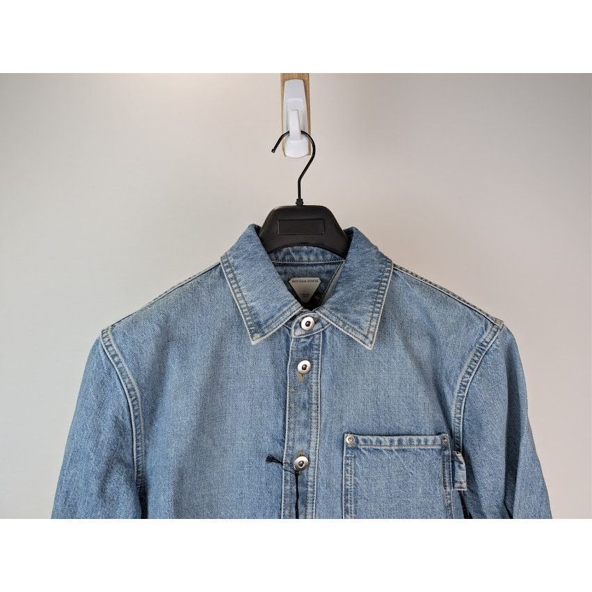 Bottega Veneta o1rshd1 Vintage Indigo Denim Shirt in Mid Blue Size US S / EU 44-46 / 1 - 3 Thumbnail