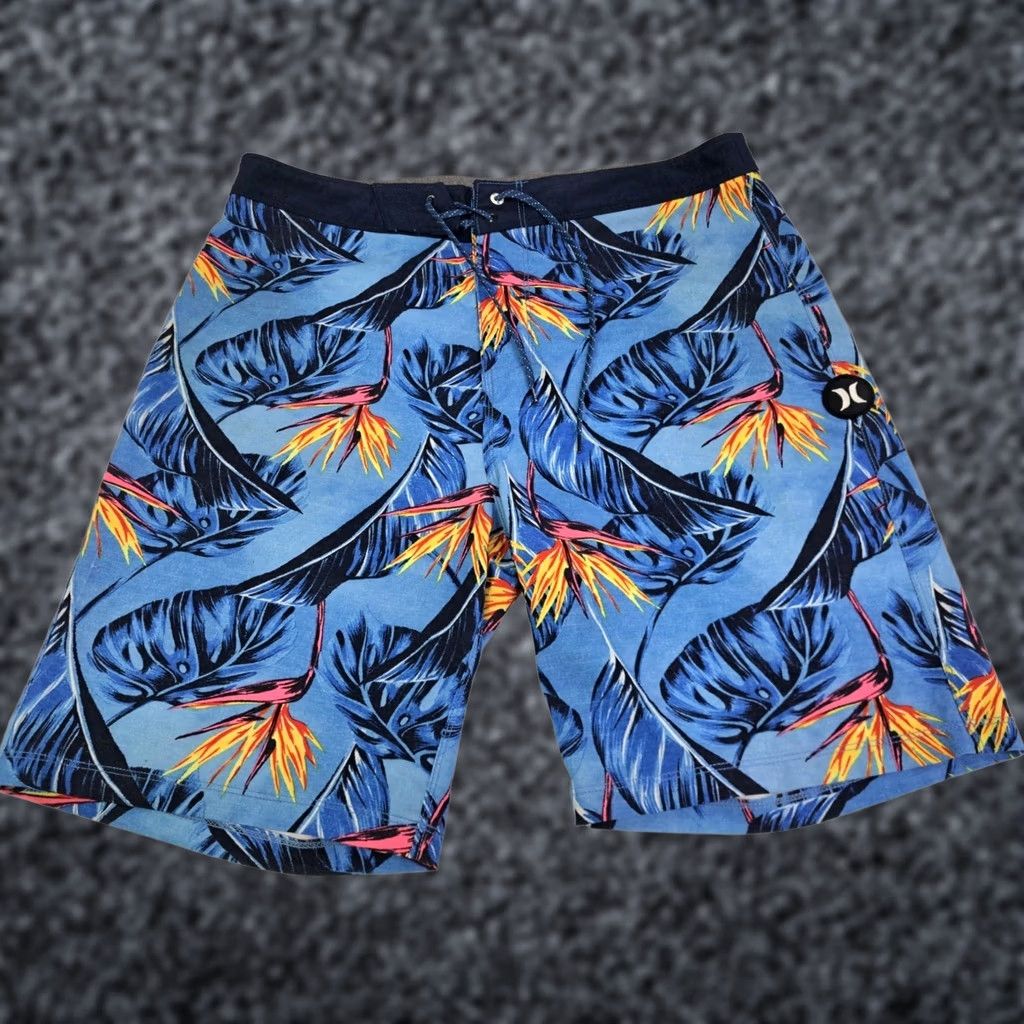 Hurley Hurley Phantom Board Shorts Blue Floral 32/9" Men Regular Back Pocket 7169 Size US 32 / EU 48 - 1 Thumbnail