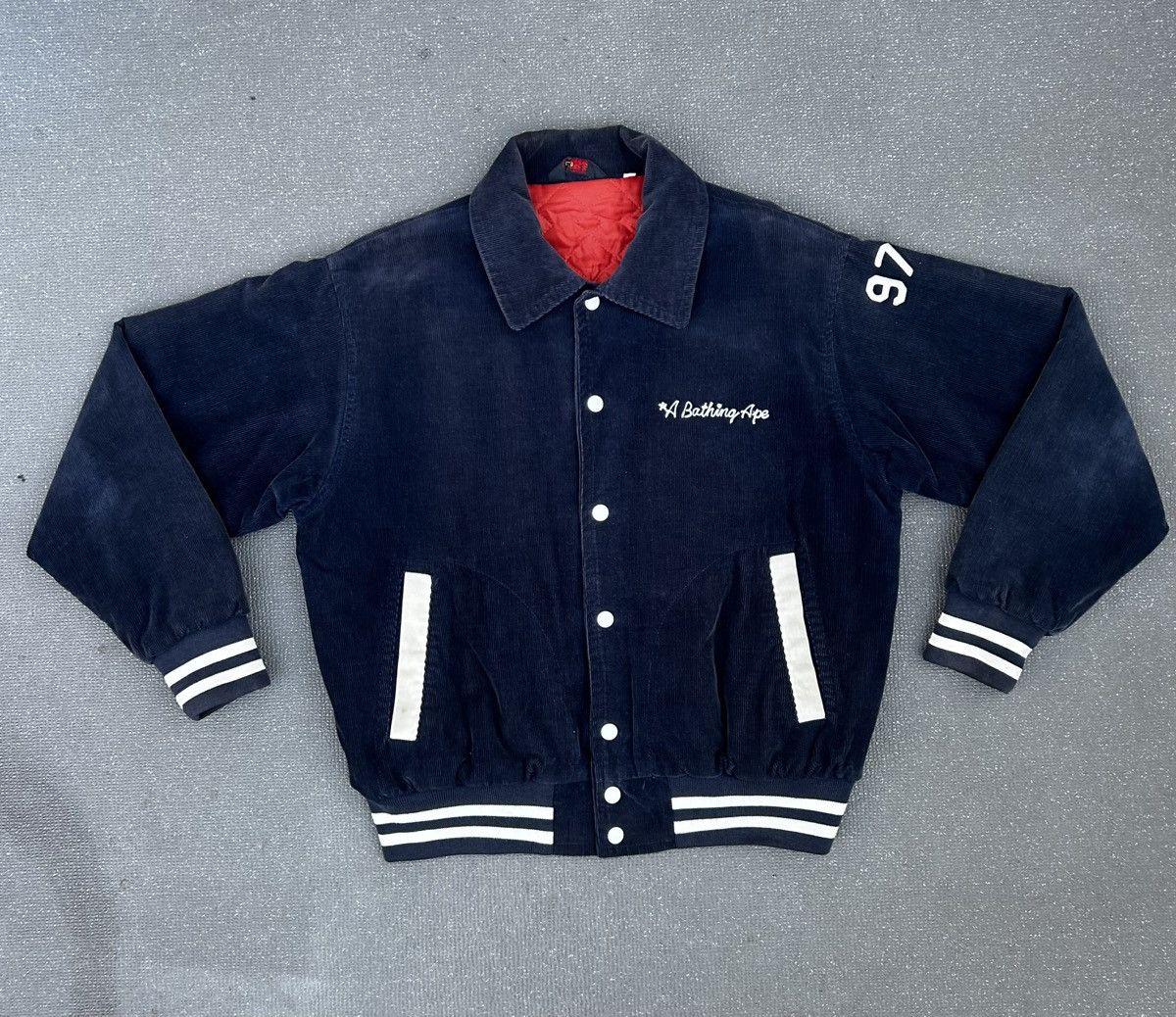 Bape Navy 90s Bape General Made College Varsity corduroy Size US M / EU 48-50 / 2 - 1 Thumbnail