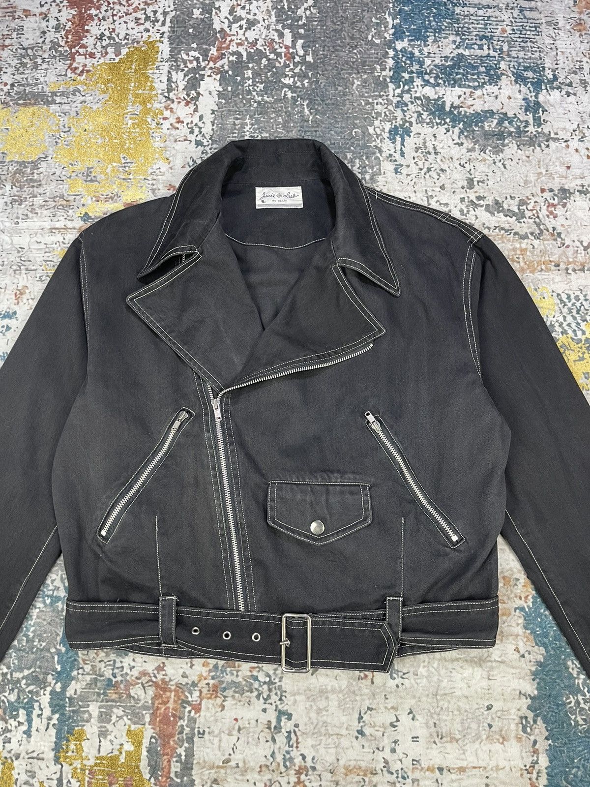 Japanese Brand Julie Club Double Collar Cotton Rider Jackets Size L / US 10 / IT 46 - 2 Thumbnail
