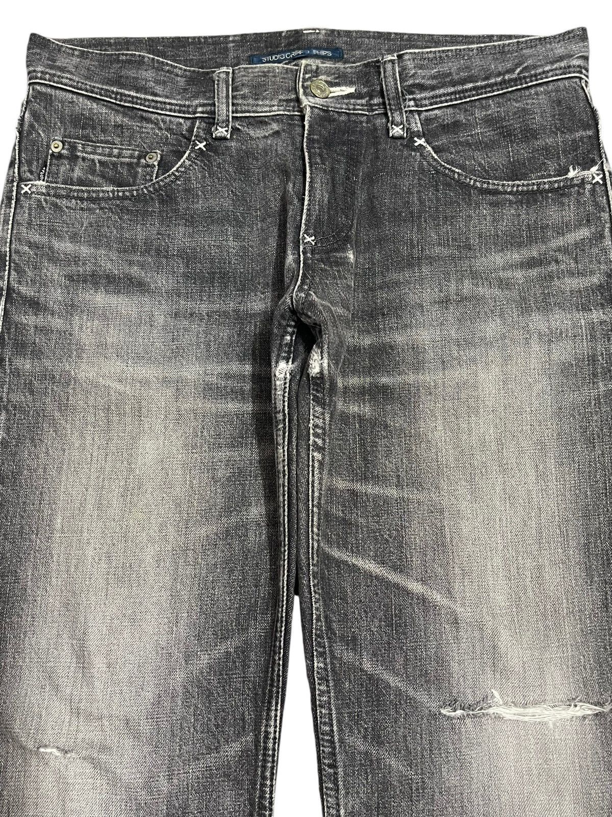 Studio D'Artisan Vintage Japan Studio Oribe Faded Wash Distress Loose Jeans Size US 35 - 3 Thumbnail