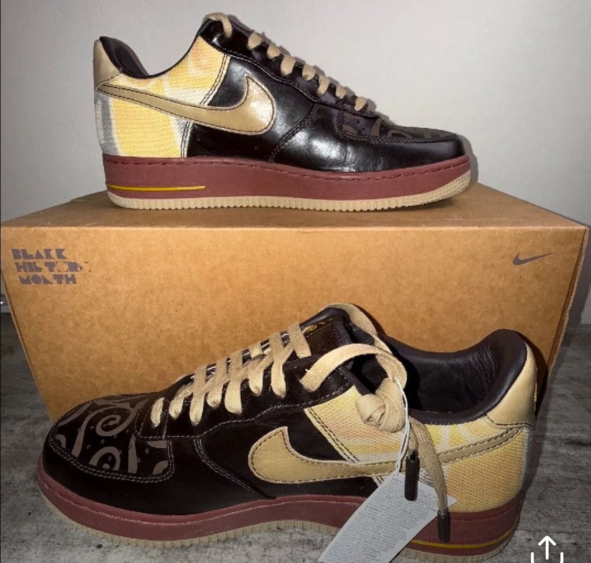 Nike 1/50 Promo Sample Special Box 2008 Nike Air Force 1 BHM Size US 10 / EU 43 - 3 Thumbnail