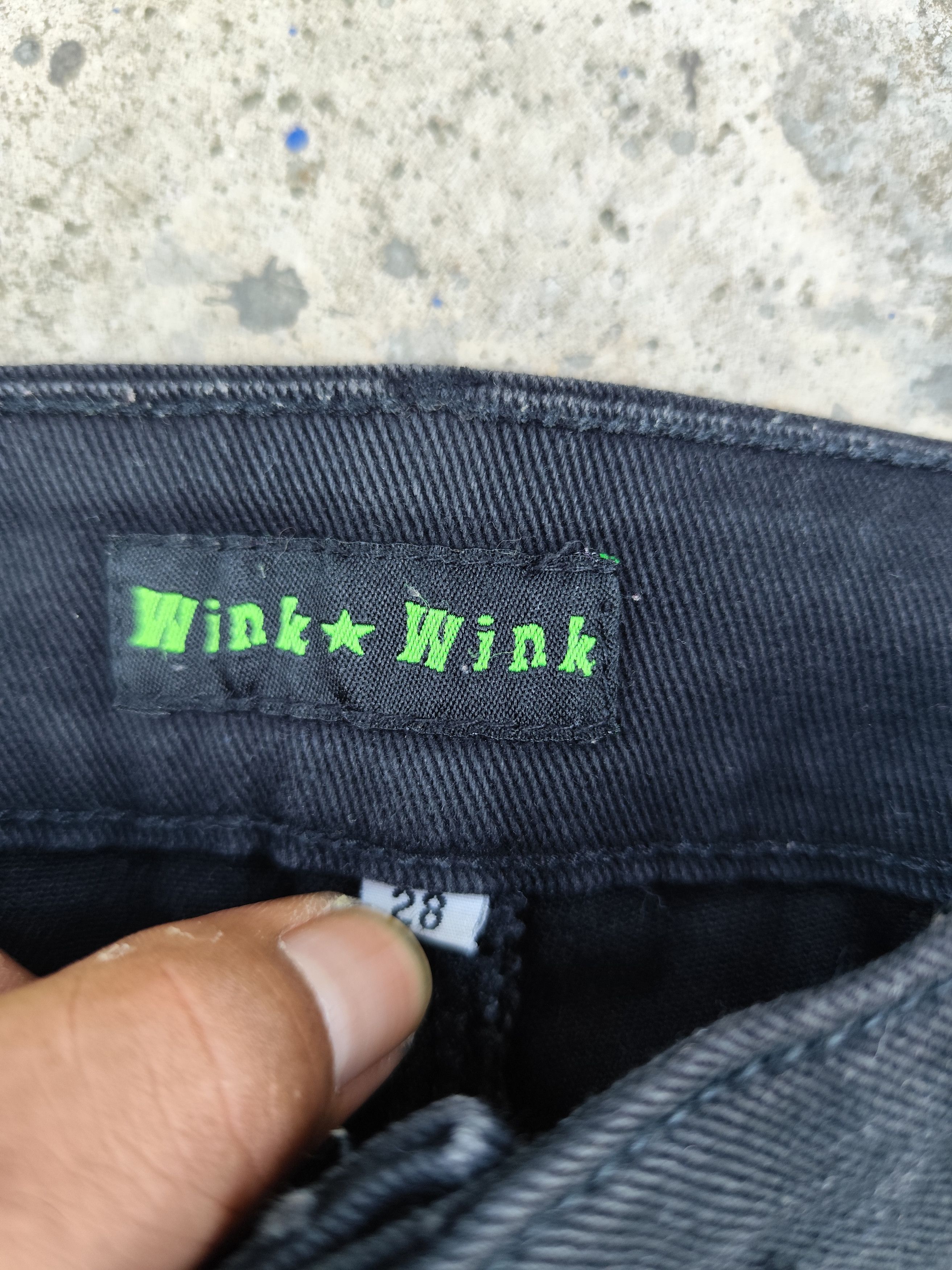 If Six Was Nine × Japanese Brand × Tornado Mart WINK WINK Studded Bootcut Bell Baggy Jeans Size 29" - 7 Thumbnail