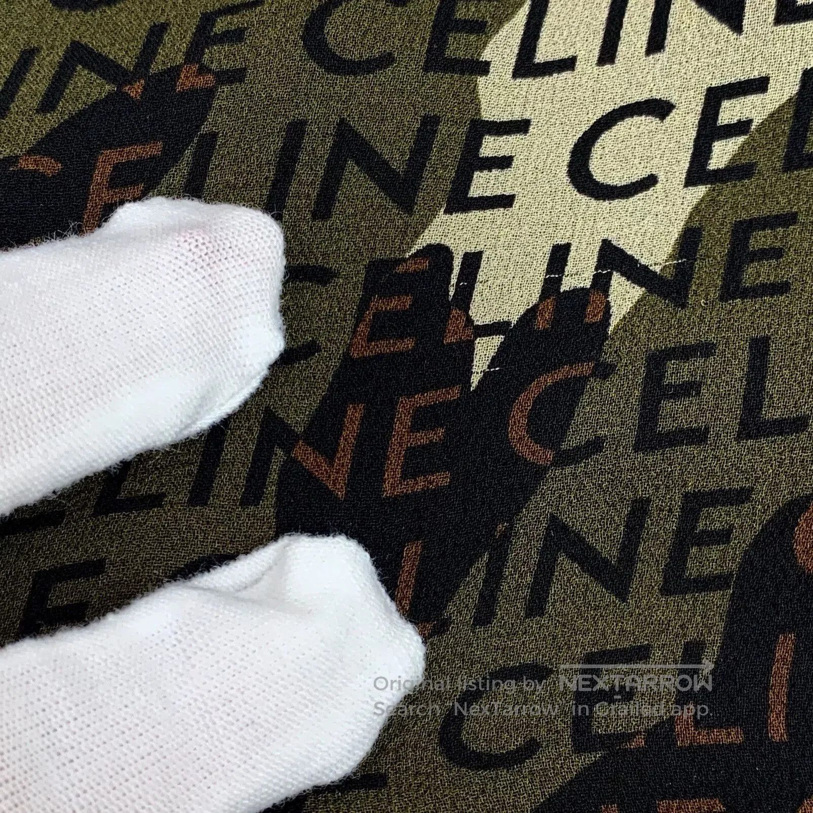 Celine Celine Camouflage Logo Print Silk Dress. Size S / US 4 / IT 40 - 9 Thumbnail