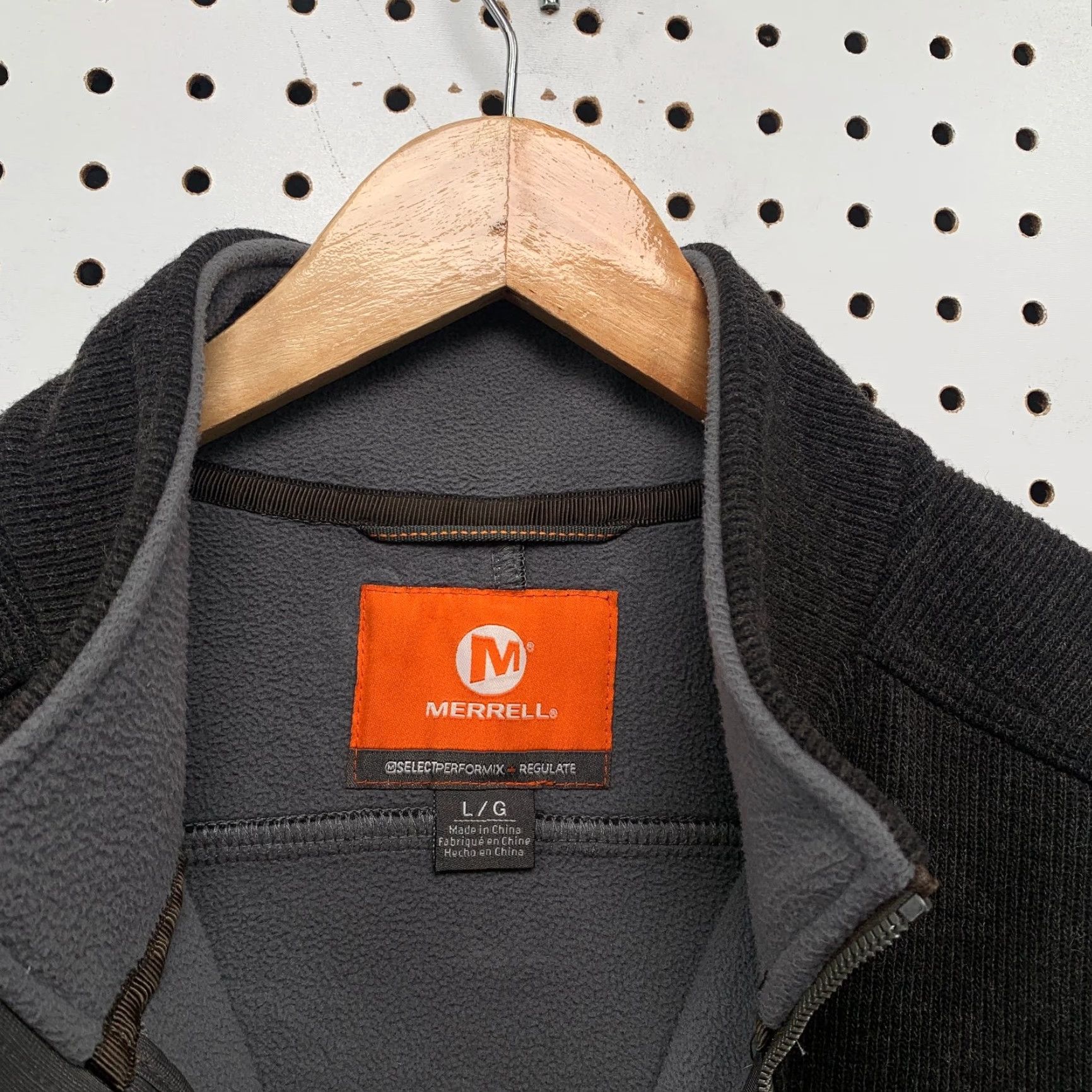 Merrell Merrell Wool Jacket Mens Large Gray Wool Blend Fleece Lined Heavyweight Zip Size US L / EU 52-54 / 3 - 3 Thumbnail