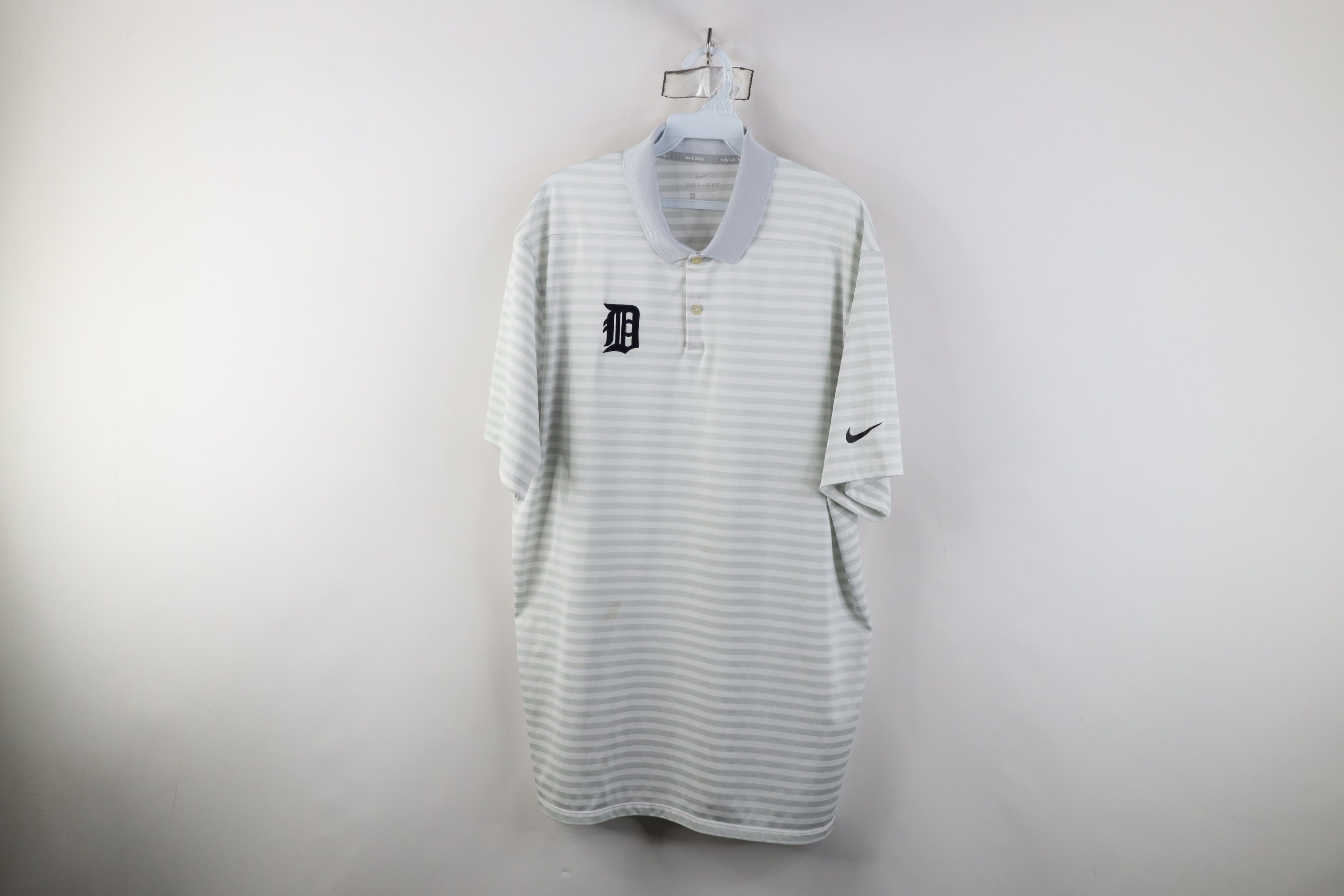 Nike Nike Golf D Detroit Tigers Baseball Striped Polo Shirt Size US XL / EU 56 / 4 - 1 Thumbnail