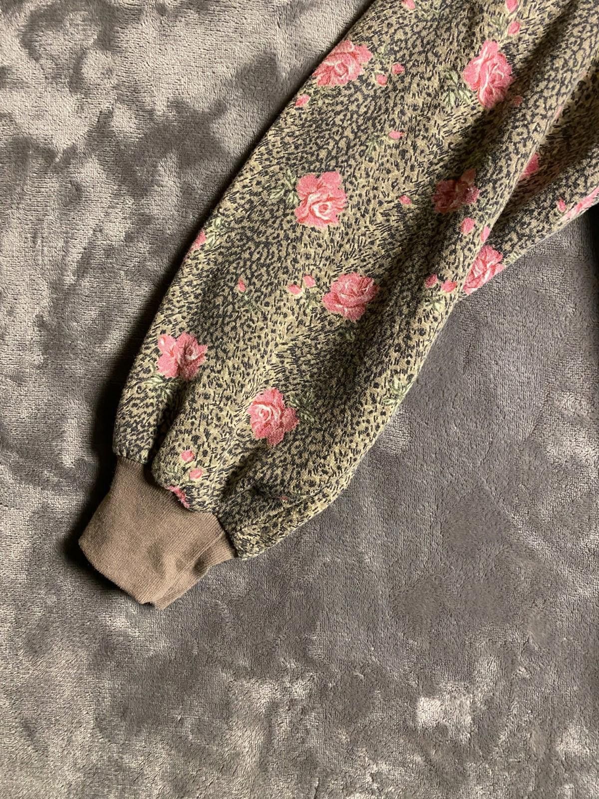 Haband 80s Haband For Her Collared Floral Brown SweatShirt Sz. L B6 Size L / US 10 / IT 46 - 7 Thumbnail