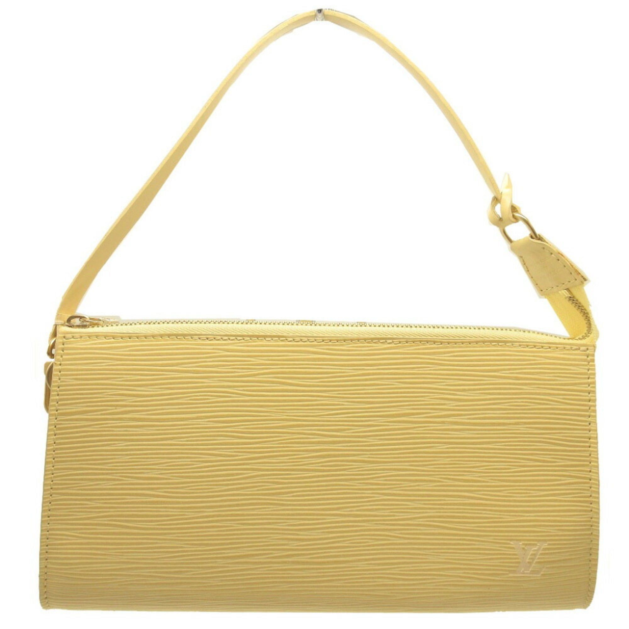 image of Louis Vuitton Epi Pochette Accessoire Vanilla M5294A Handbag Yellow, Women's