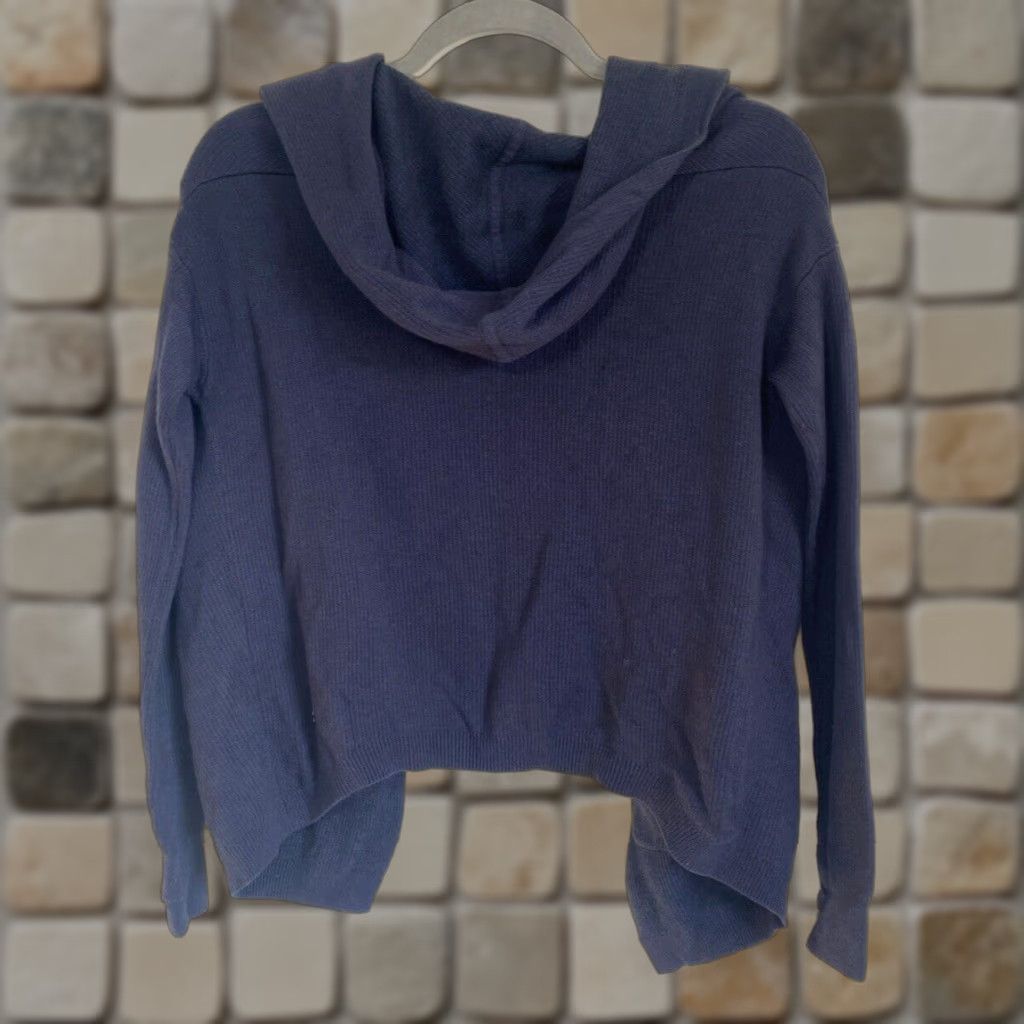 Lululemon VINTAGE Women's Lululemon Knit Wrap Open Front Cardigan Hooded Sweater Navy Sz 2 Size XS / US 0-2 / IT 36-38 - 1 Thumbnail