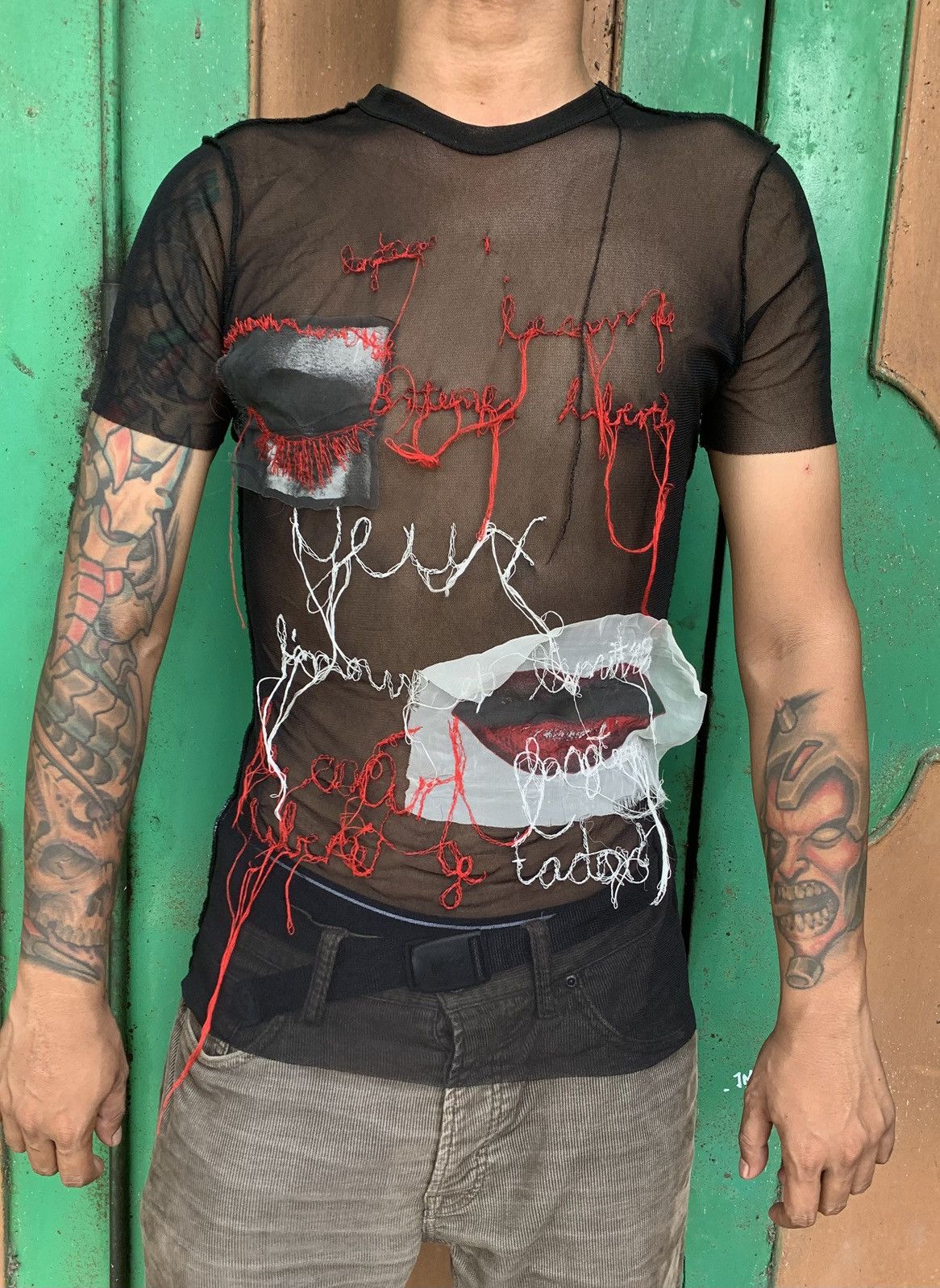 Jean Paul Gaultier SS/02 Jean Paul Gaultier Mesh Eye & Lip Size S / US 4 / IT 40 - 2 Thumbnail