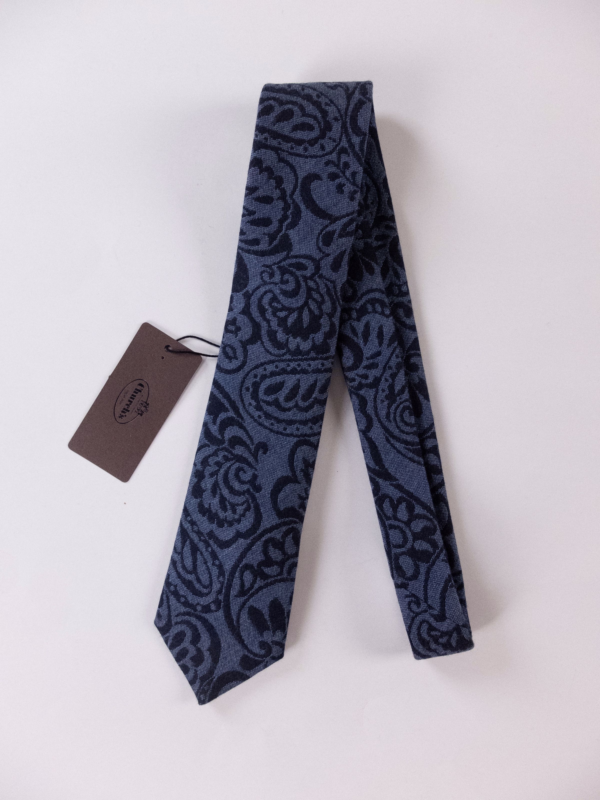 Church's CHURCH'S of England blue paisley motif wool silk tie NWT Size ONE SIZE - 1 Thumbnail