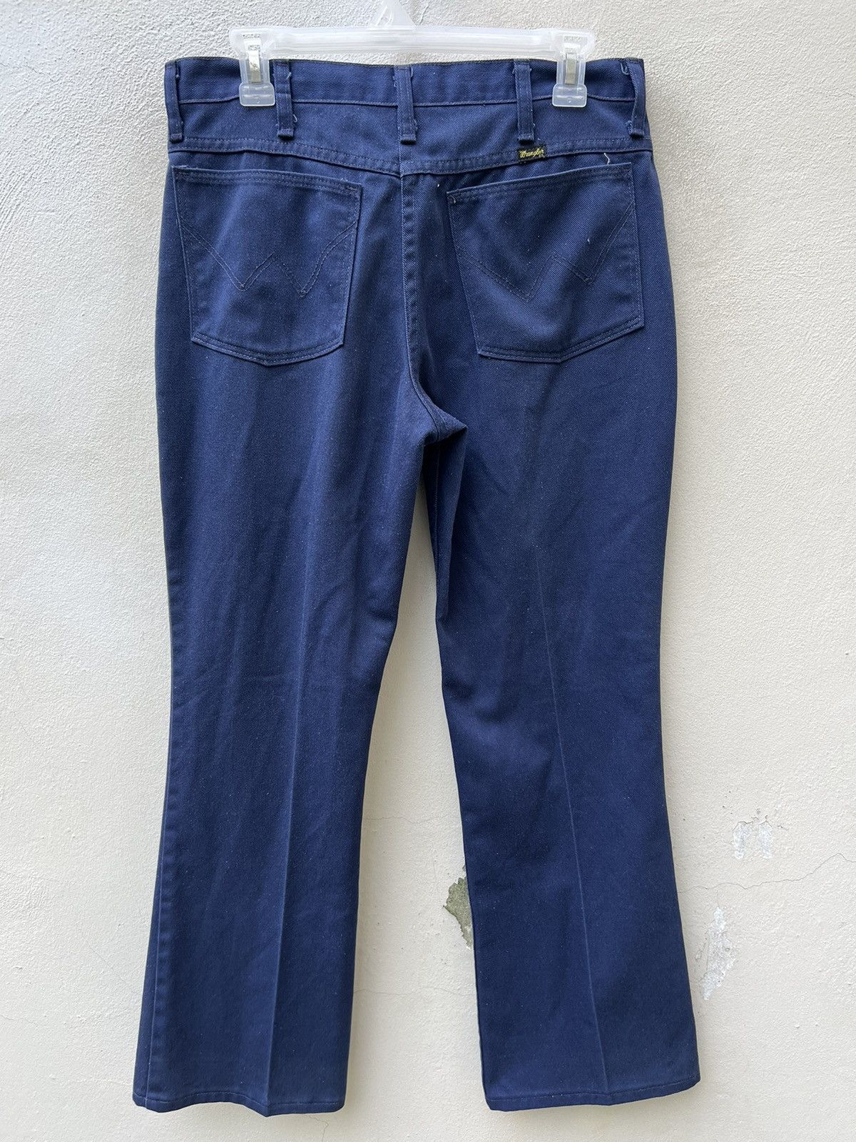 Vintage Vintage 60s Wrangler Navy Blue Flare Pant Size US 31 - 15 Thumbnail