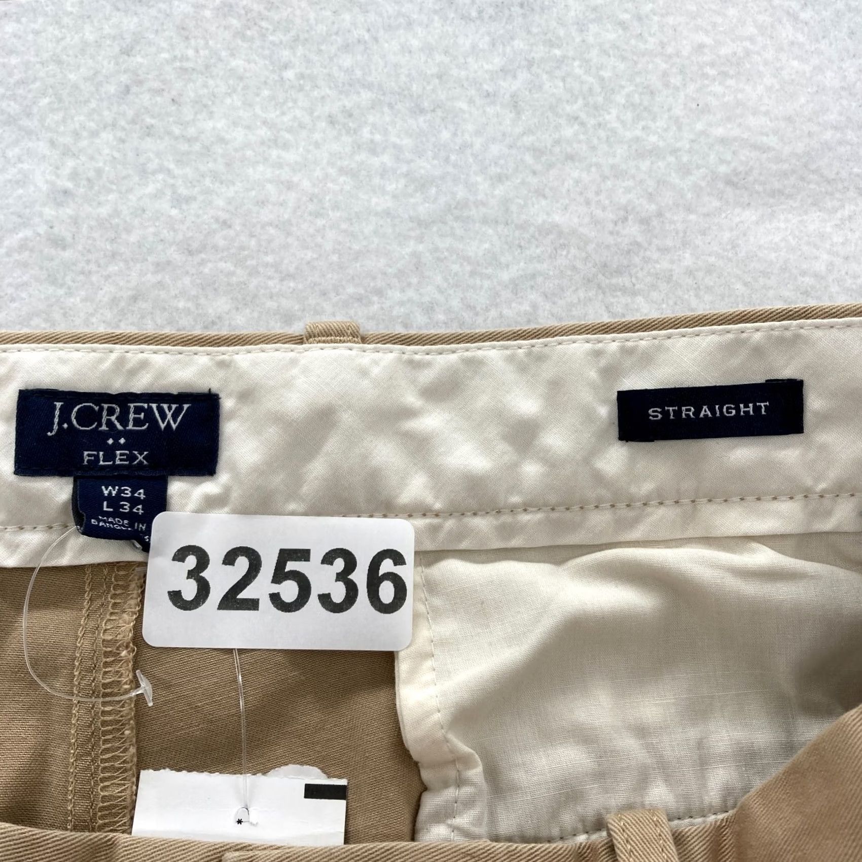 J.Crew J.CREW Flex Pants Mens 34x34 Straight Beige Chino Casual Stretch Preppy Regular Pocket Slim Front Size US 34 / EU 50 - 4 Thumbnail