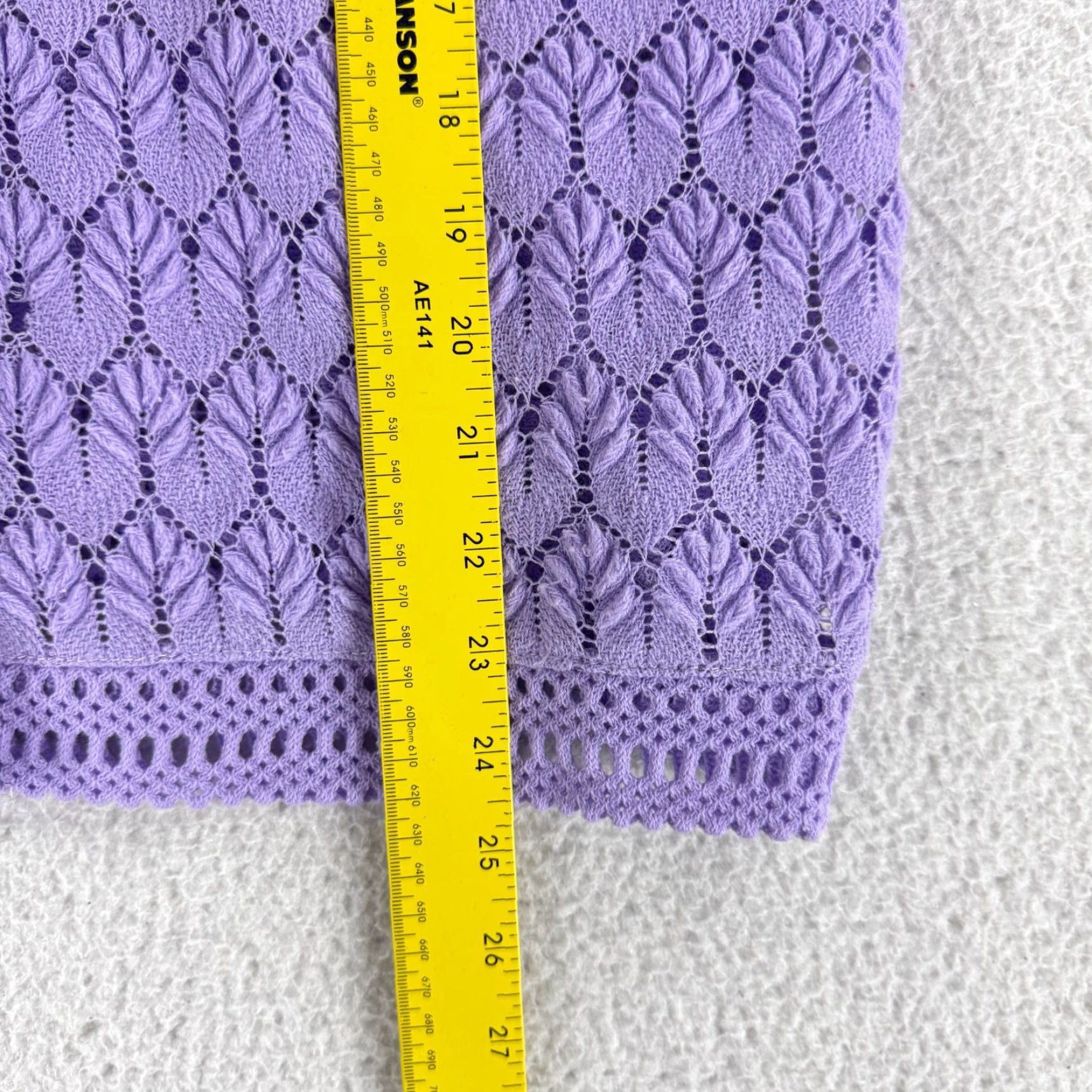 Vintage Montomery Ward Cardigan Sweater Womens Medium Purple Crochet Knit Button-Up VTG Size M / US 6-8 / IT 42-44 - 6 Thumbnail