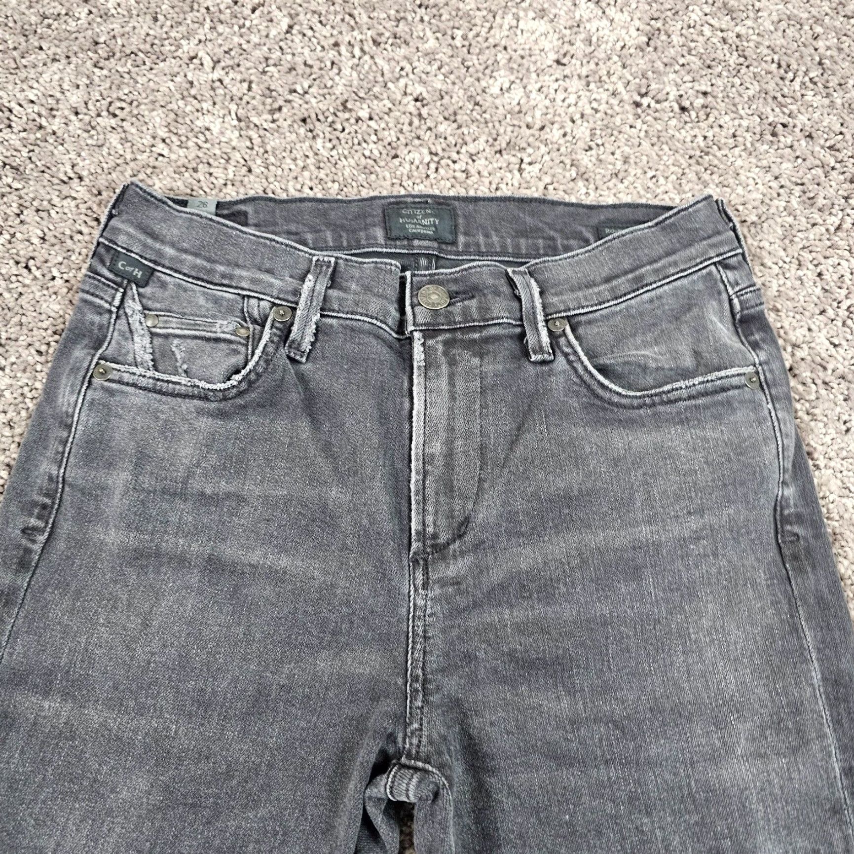 Citizens Of Humanity VINTAGE Citizens of Humanity Jeans Women Skinny Mid Rise Distressed Rocket 24x28 Gray Denim Size 26" / US 2 / IT 38 - 2 Thumbnail