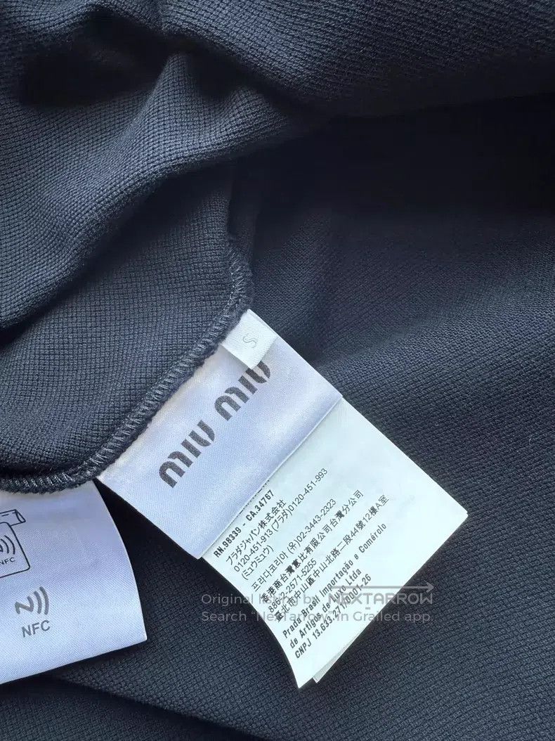 Miu Miu Miu Miu Size s Dark blue long sleeve Polo shirt Size S / US 4 / IT 40 - 3 Thumbnail