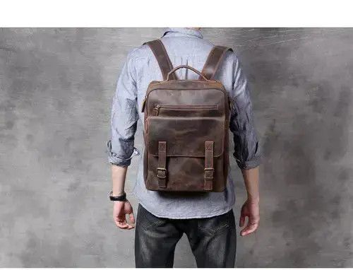 Genuine Leather Vintage Genuine Leather Backpack Men Size ONE SIZE - 1 Thumbnail