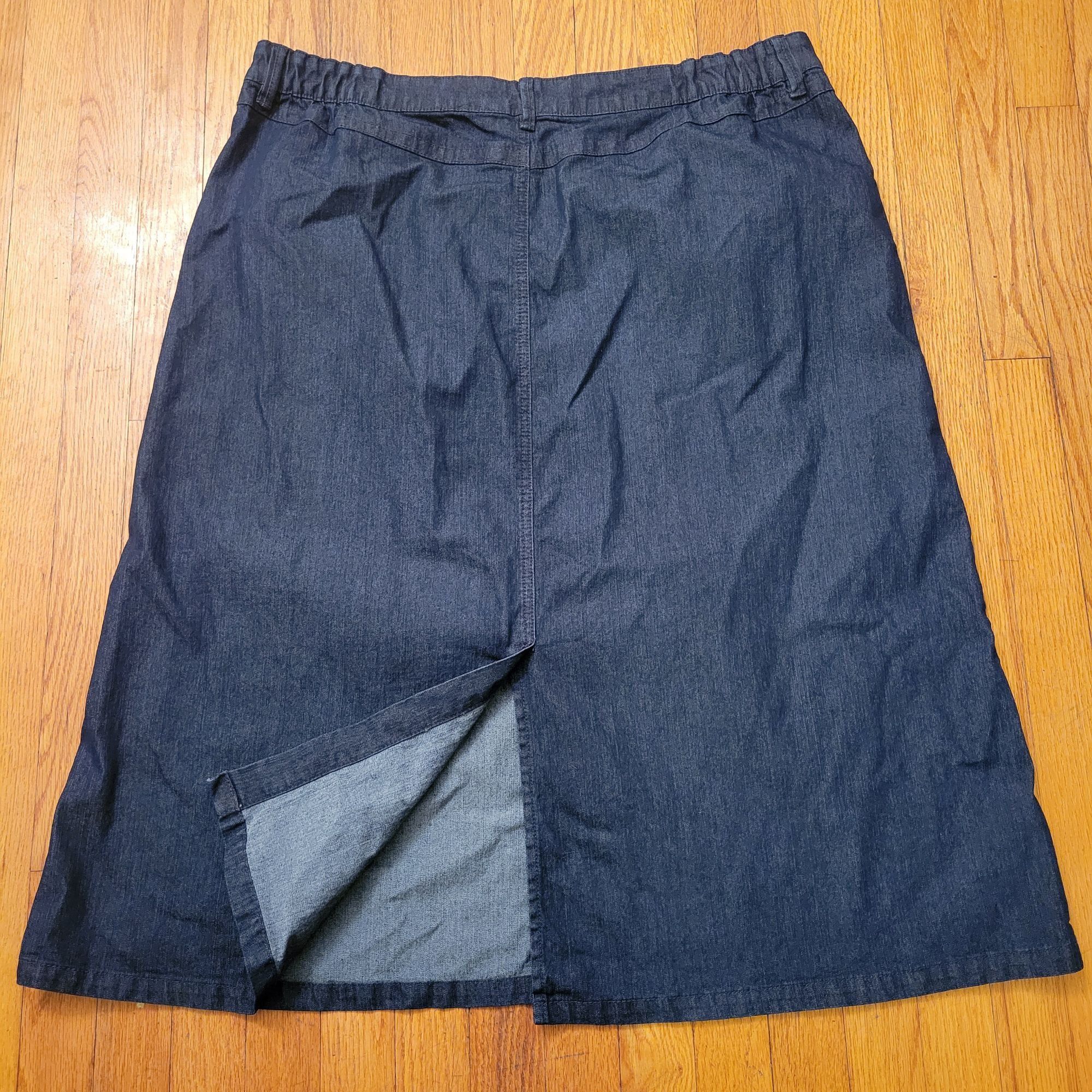 Vintage Southern Lady Denim A Line Skirt 18W Blue Jean Modest Long M Size 40" / US 18 - 4 Thumbnail
