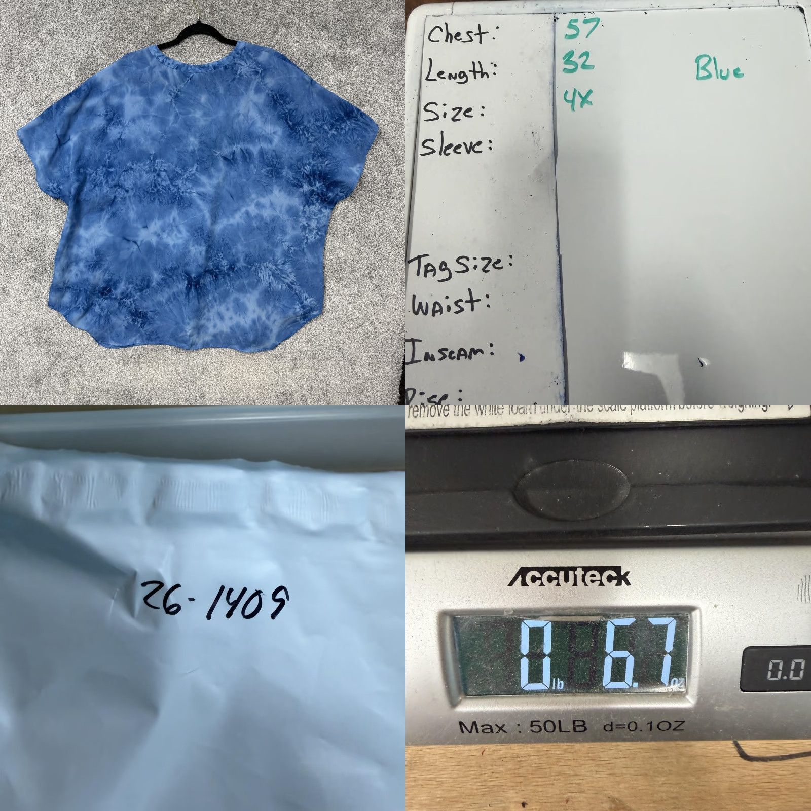 Faded Glory VINTAGE Faded Glory Kimono Blouse Womens 4X Plus Blue Tie Dye Chiffon Coastal Indie Boho Size XXL / US 16-18 / IT 52-54 - 8 Thumbnail