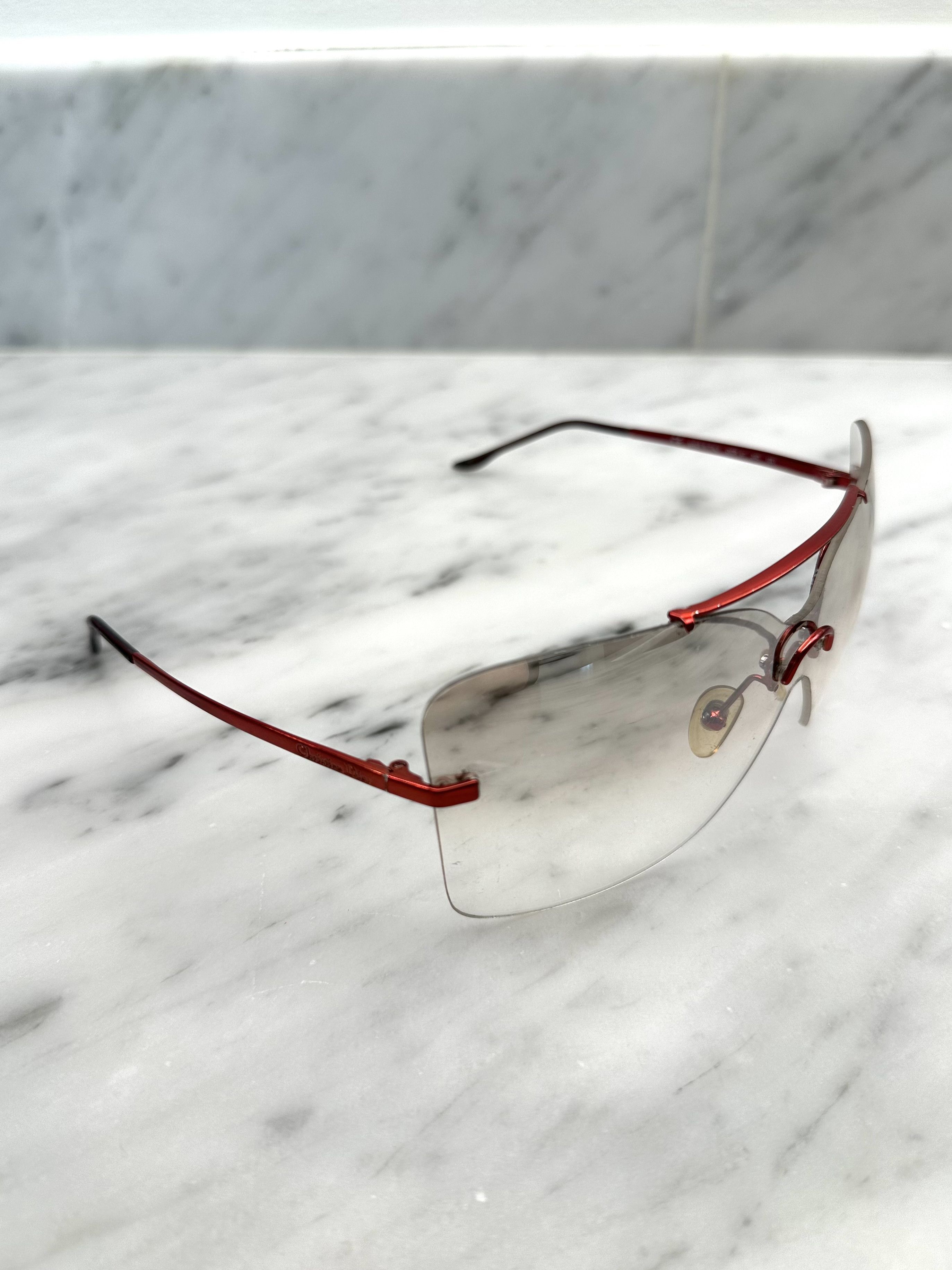 Dior Dior 47 Red Transparent Sunglasses Size ONE SIZE - 2 Thumbnail