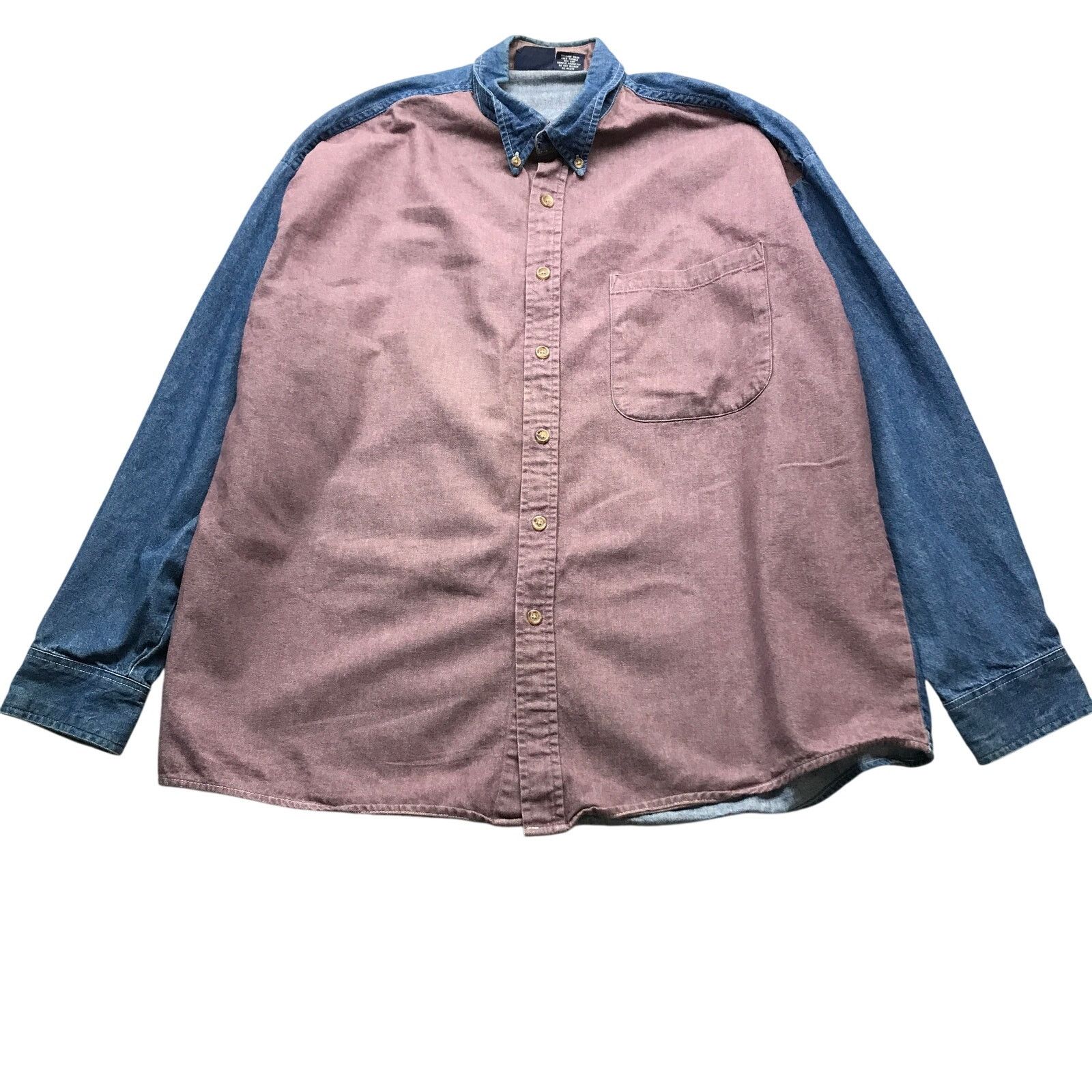 Other Vintage Bon Homme Button Down Denim Shirt Mens Large Pink Size US L / EU 52-54 / 3 - 1 Thumbnail