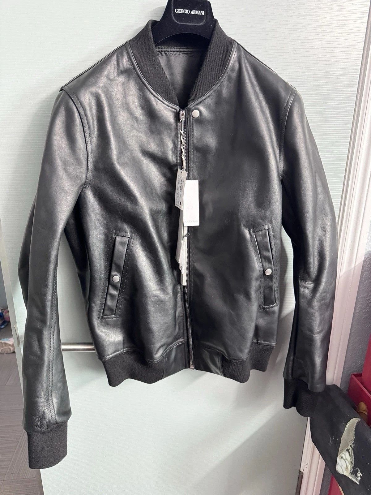 Rick Owens Brand New Rick Owens lido ss24 bomber lesather jacket sz 52 Size US L / EU 52-54 / 3 - 1 Thumbnail