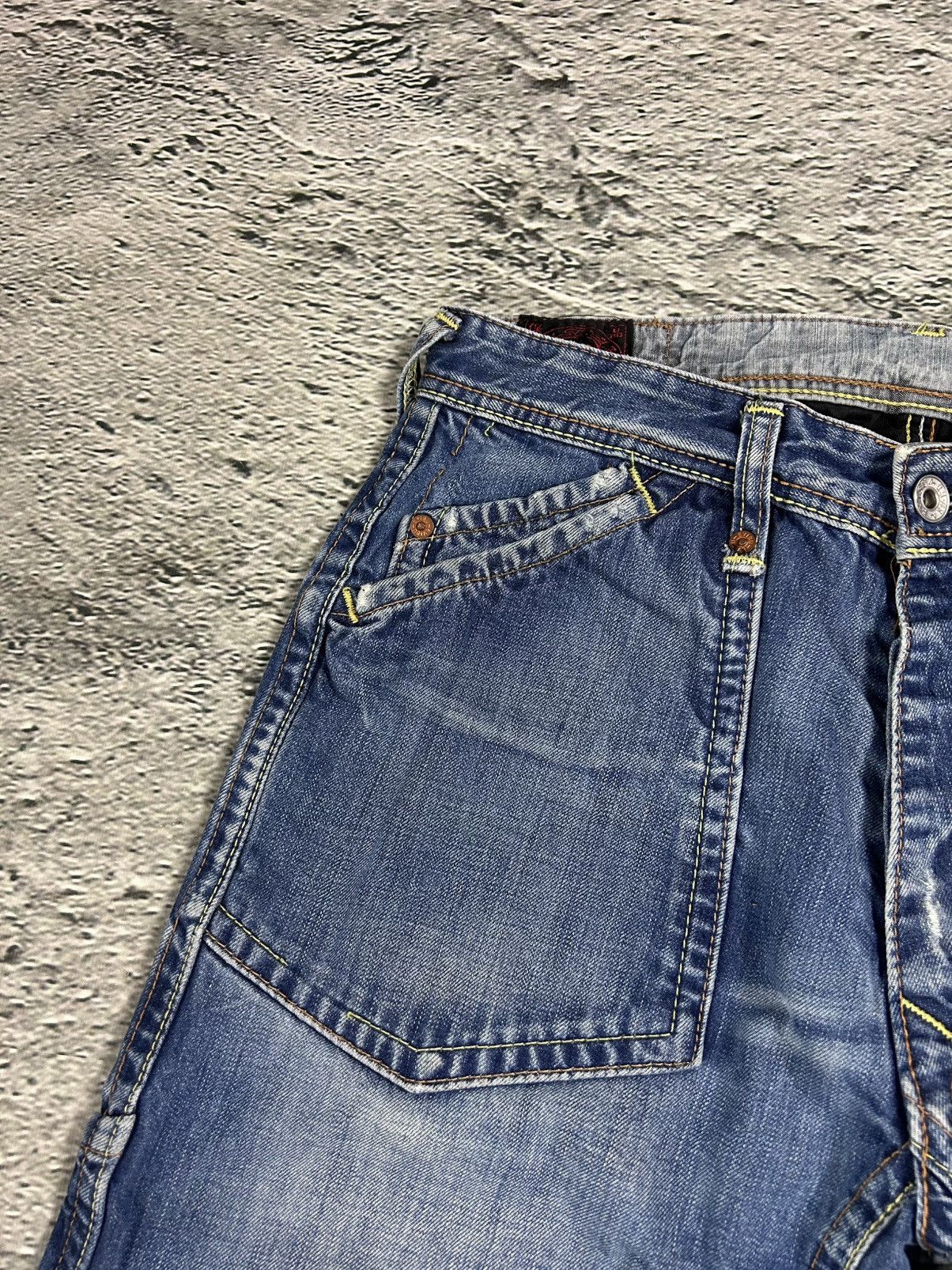 Evisu Evisu EU ED jeans vintage denim pants cargo navy blue Y2K Size US 29 - 7 Thumbnail