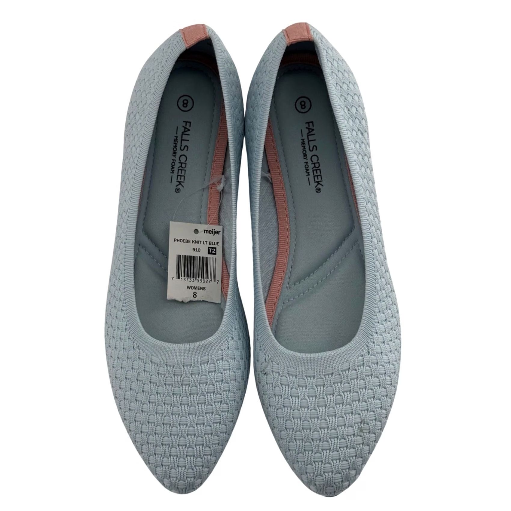 Vintage Falls Creek Phoebe Knit Ballet Flats Blue Pointed Toe Memory Foam Women 8 Flat Slip On Casual Workwear Travel Shoes Size US 8 / IT 38 - 5 Thumbnail