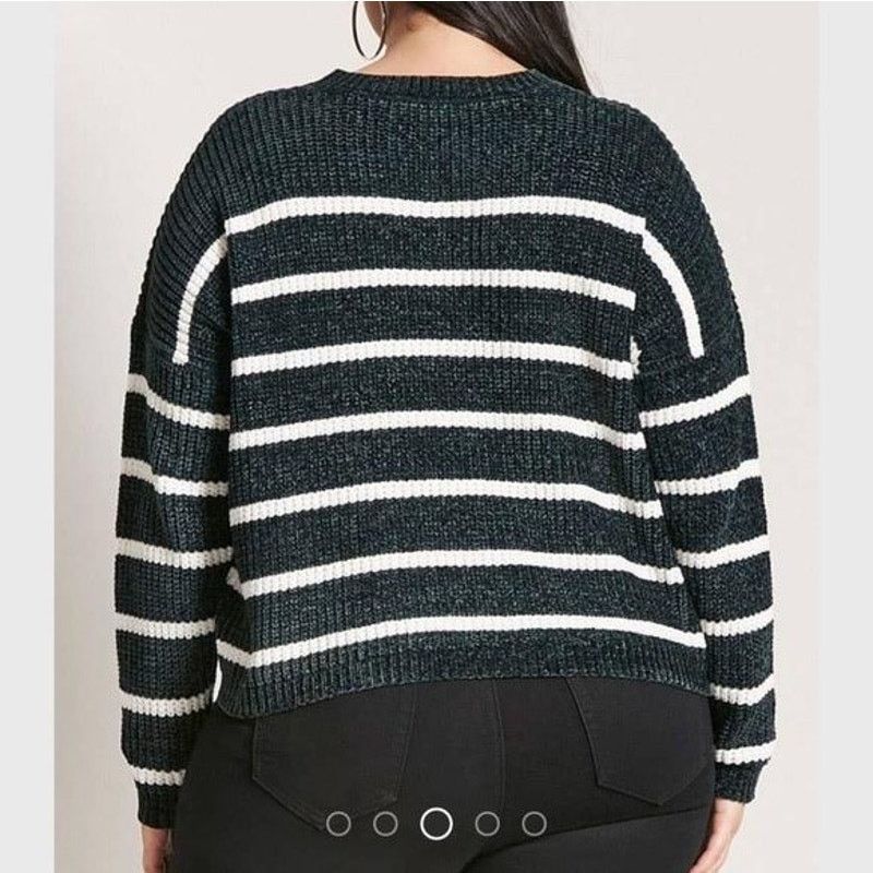 Forever 21 Forever 21 Plus | Striped Chenille Sweater | 2x Size XXL / US 16-18 / IT 52-54 - 2 Thumbnail