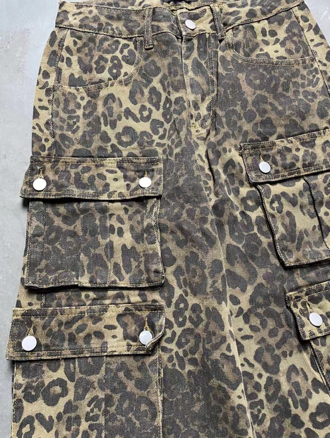 Japanese Brand × Jean Leopard Print Multi-Pocket Vintage Street Workwear Trousers Size US 30 / EU 46 - 6 Thumbnail